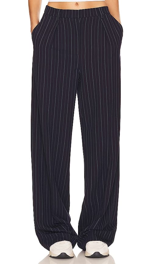 Aurlie Pants In Navy Pinstripe - Image 1
