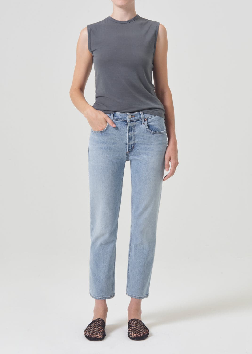 Kye Mid Rise Straight Crop - Image 1