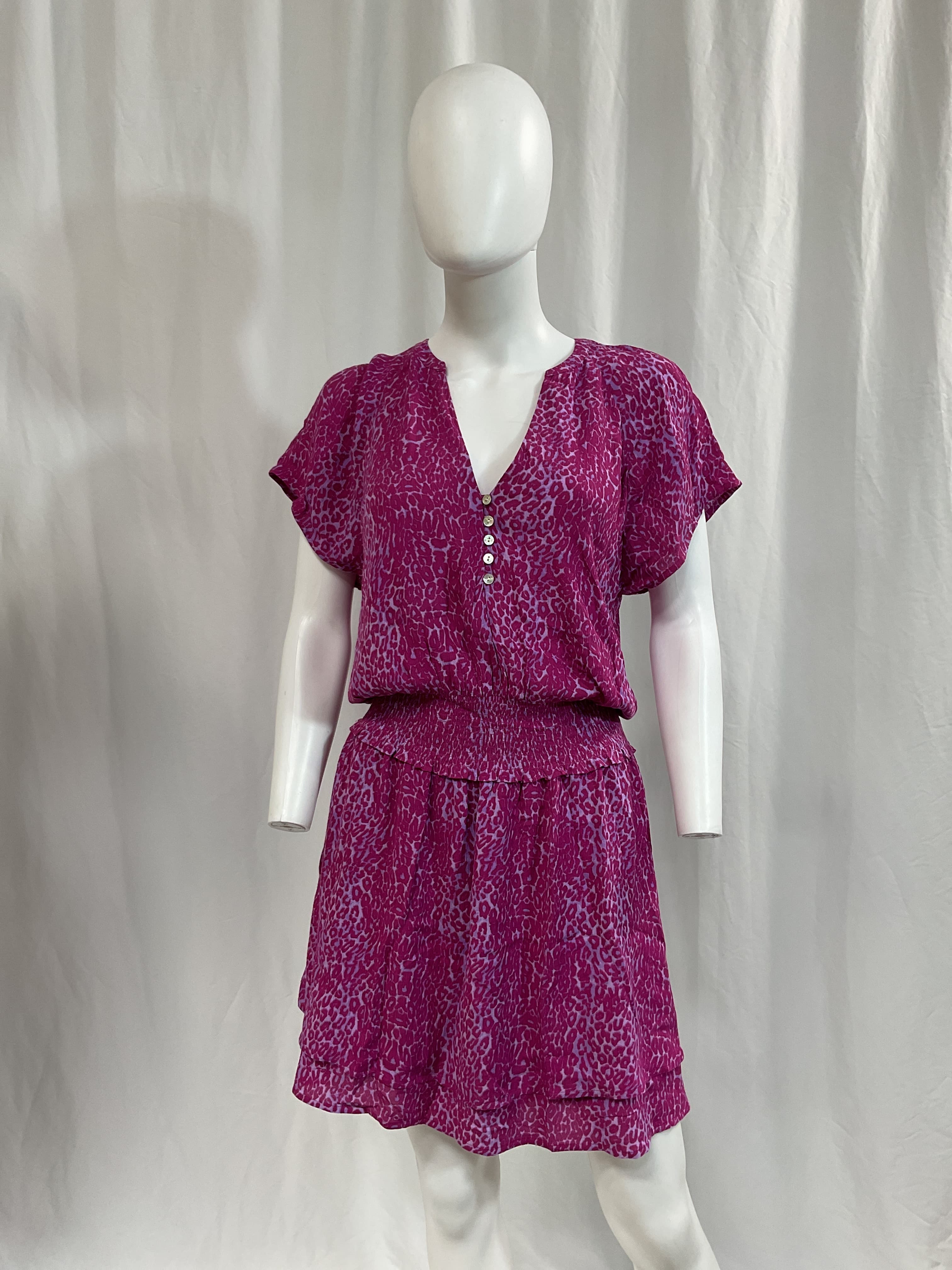 Karla Dress In Magenta Cheetah - Image 2