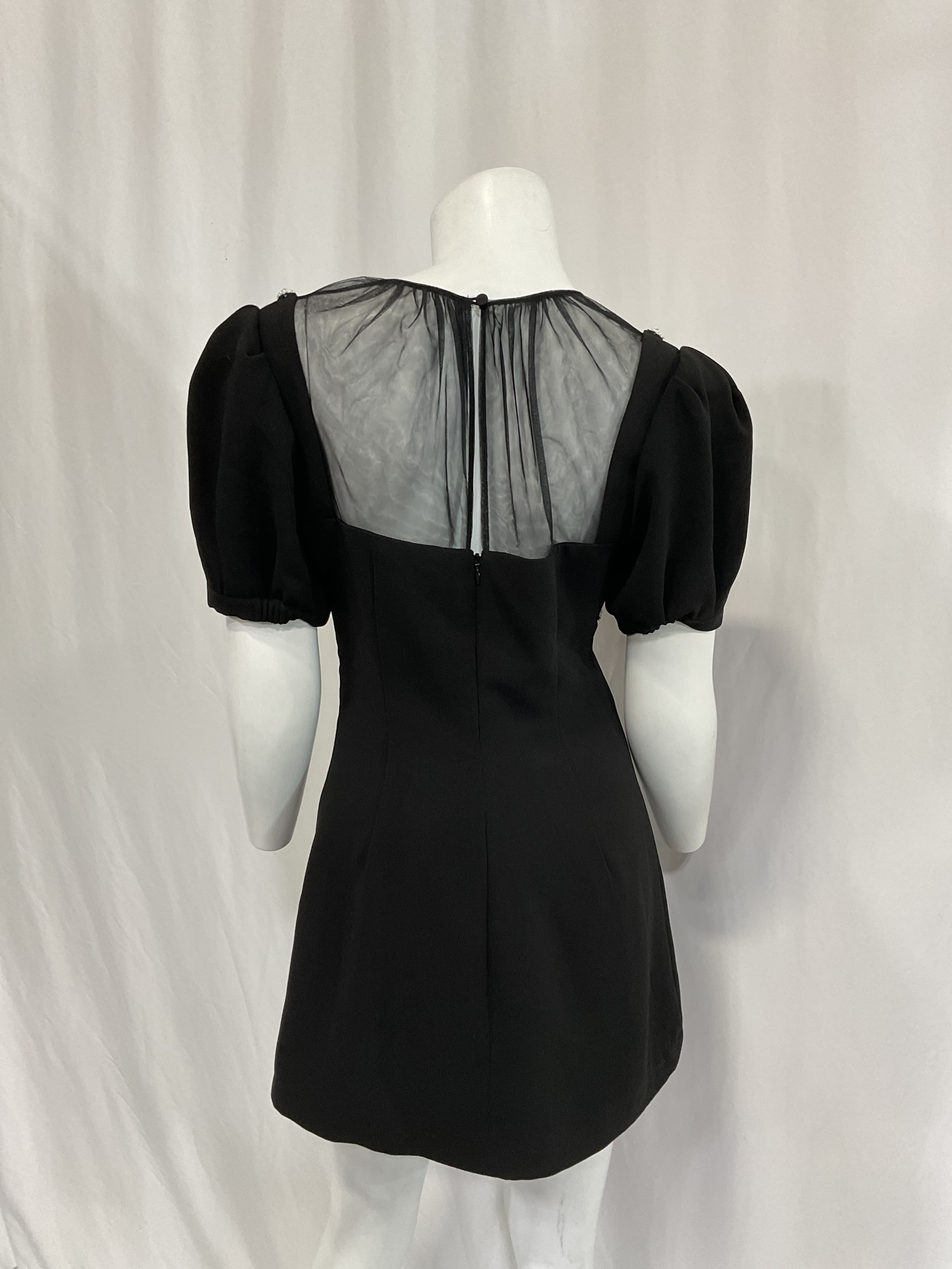 Embellished Mini Dress In Black - Image 4