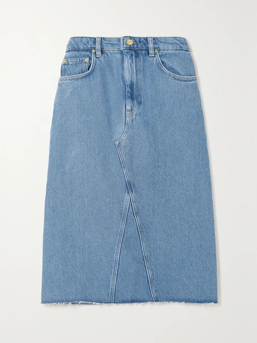 Organic Denim Midi Skirt - Image 1