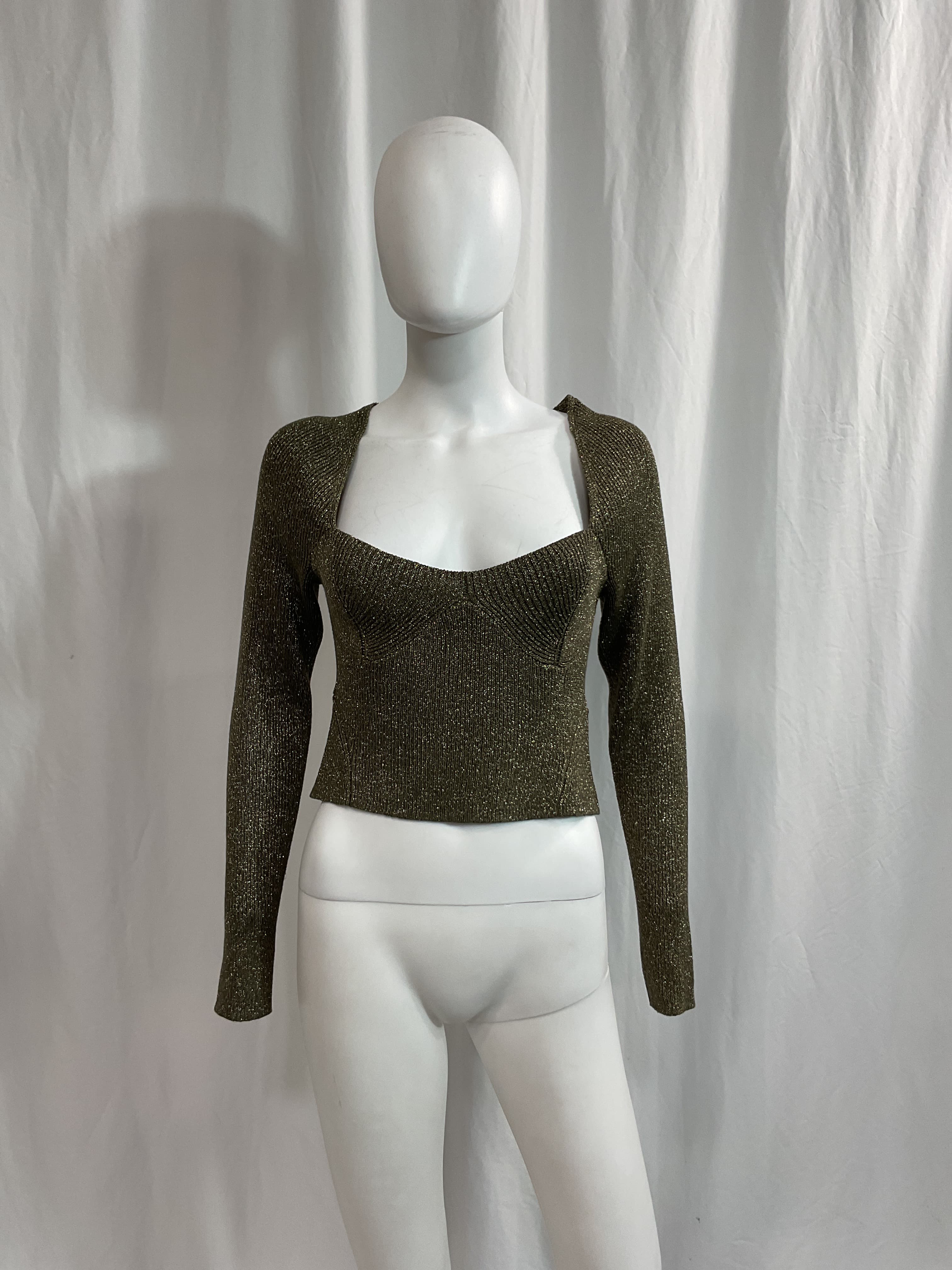 Cerro Metallic Ribbed-Knit Top - Image 2