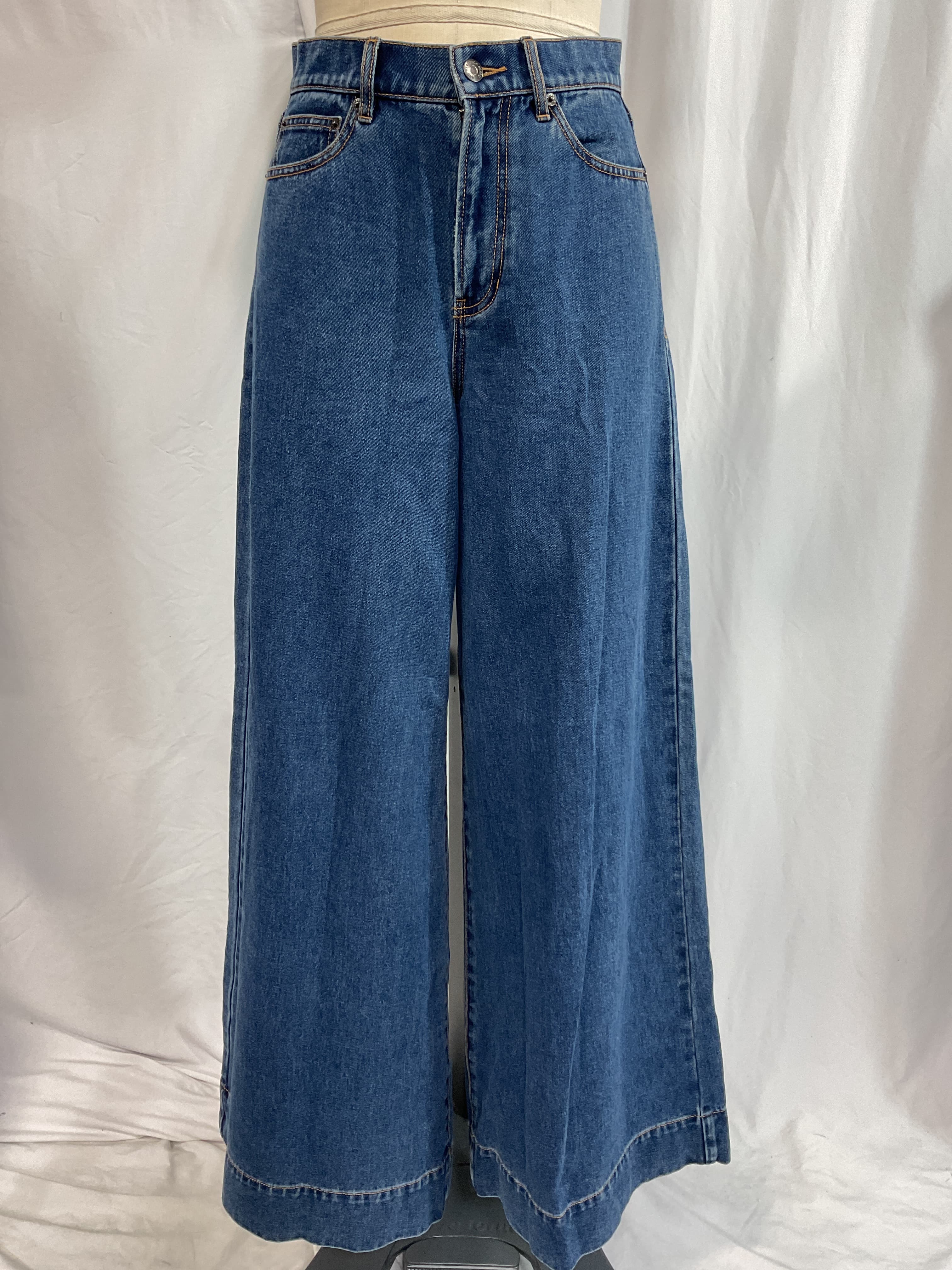 Haizley Extra Wide Leg In Bright Blue - Image 3