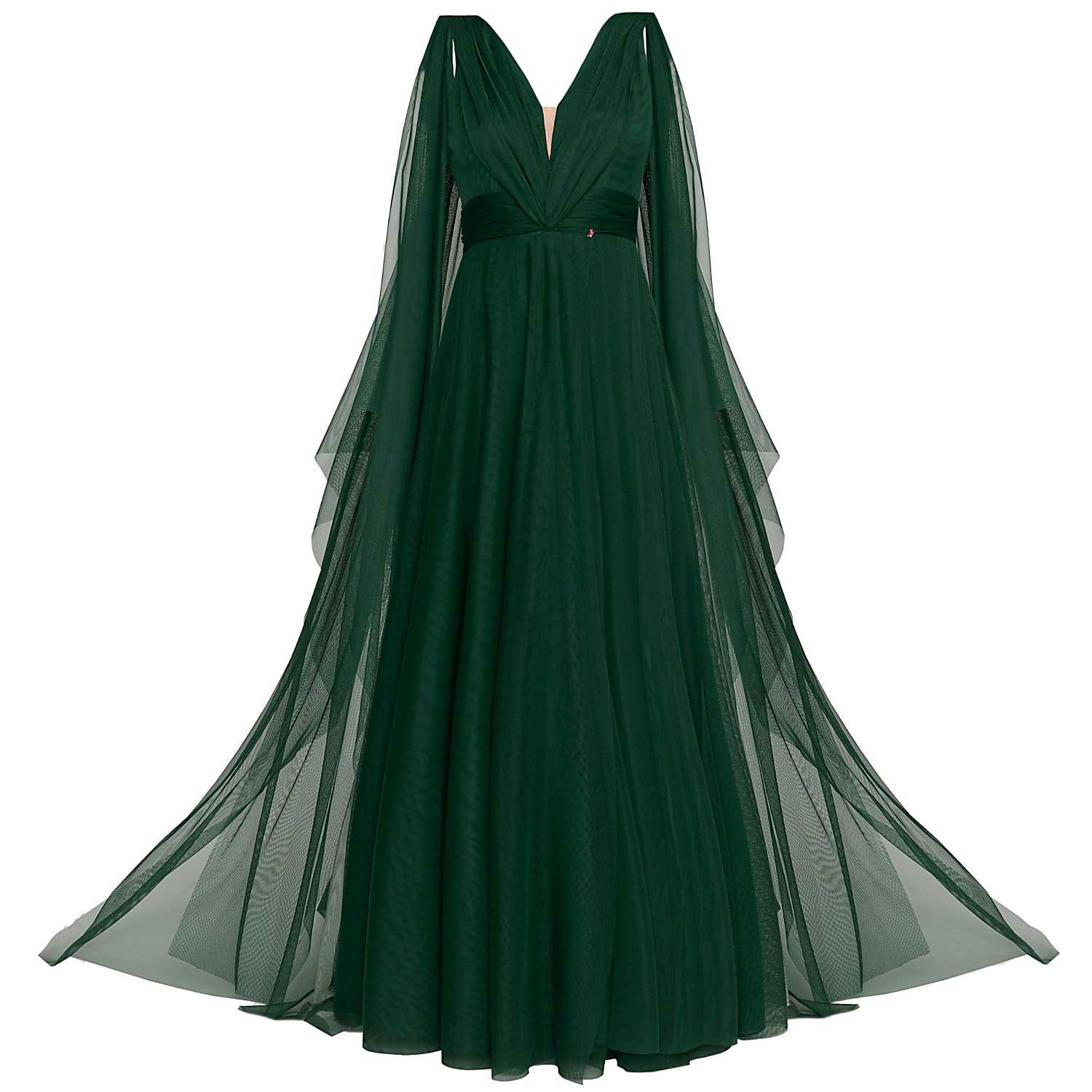 Terracotta Tulle Evening Gown Emerald Green - Image 1