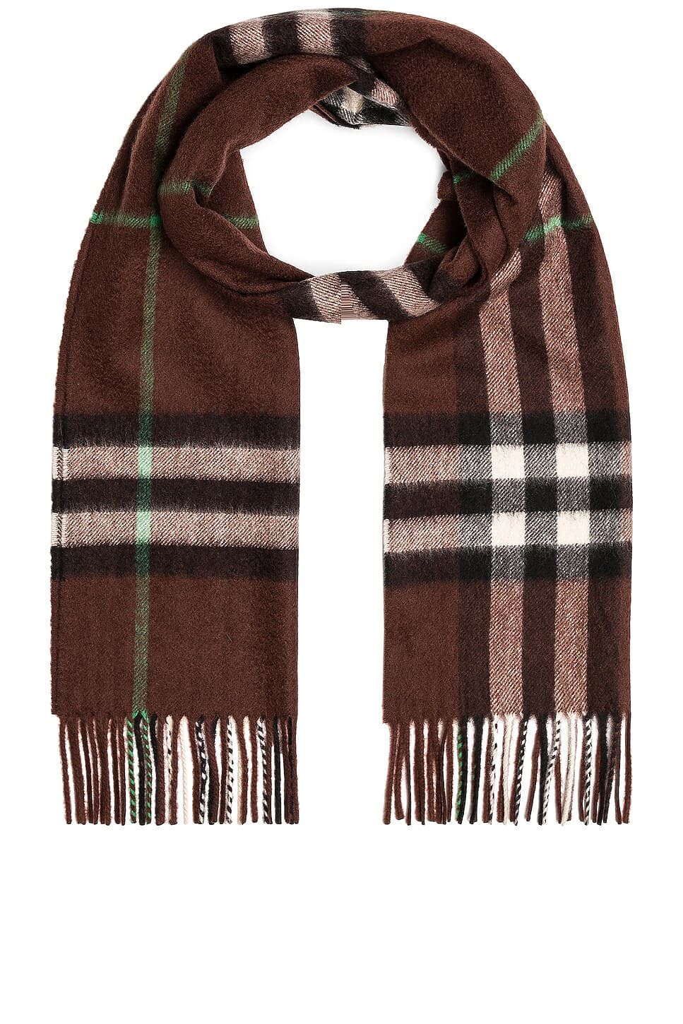 Giant Check Scarf In Brown - Image 1