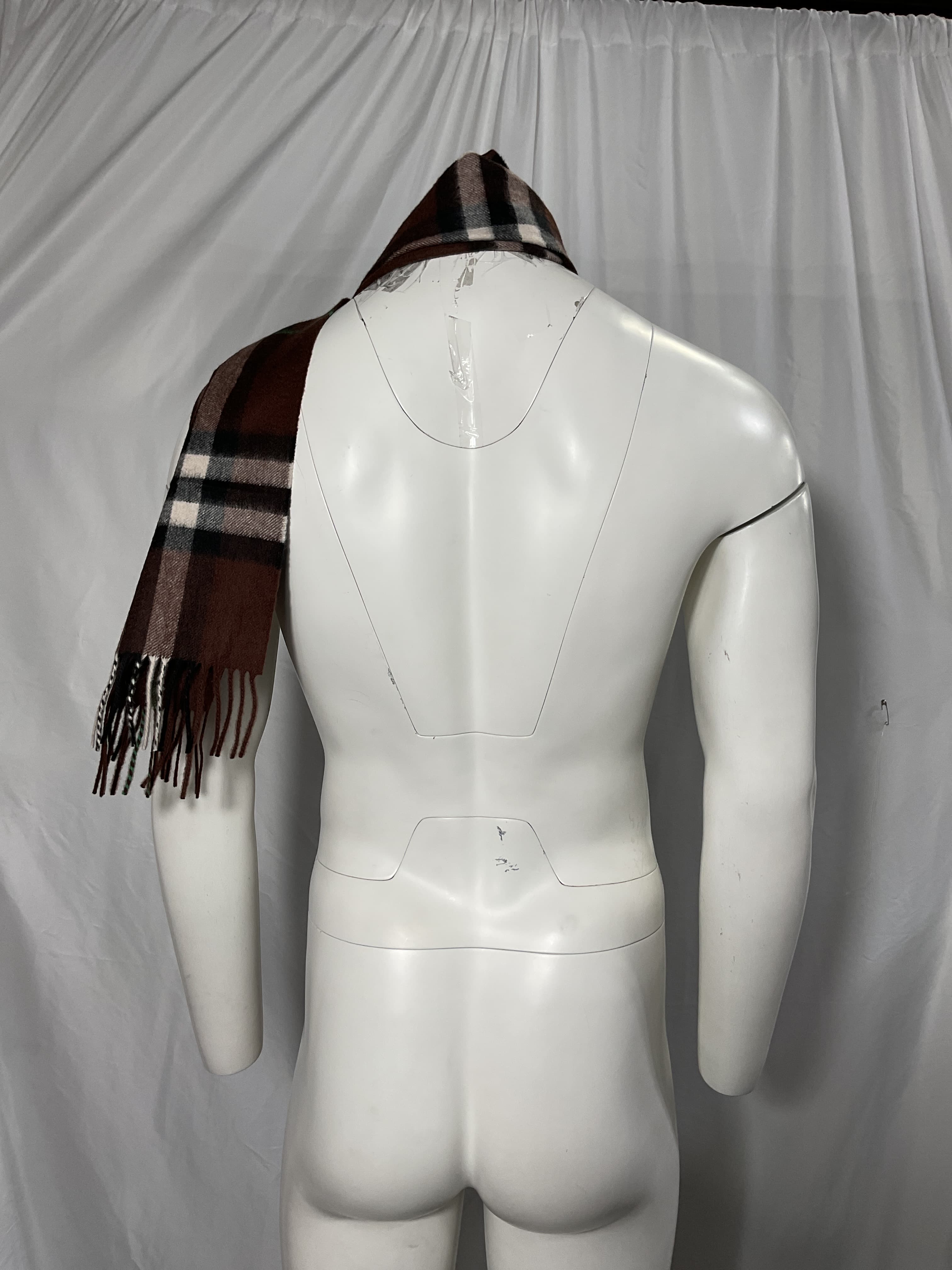 Giant Check Scarf In Brown - Image 2