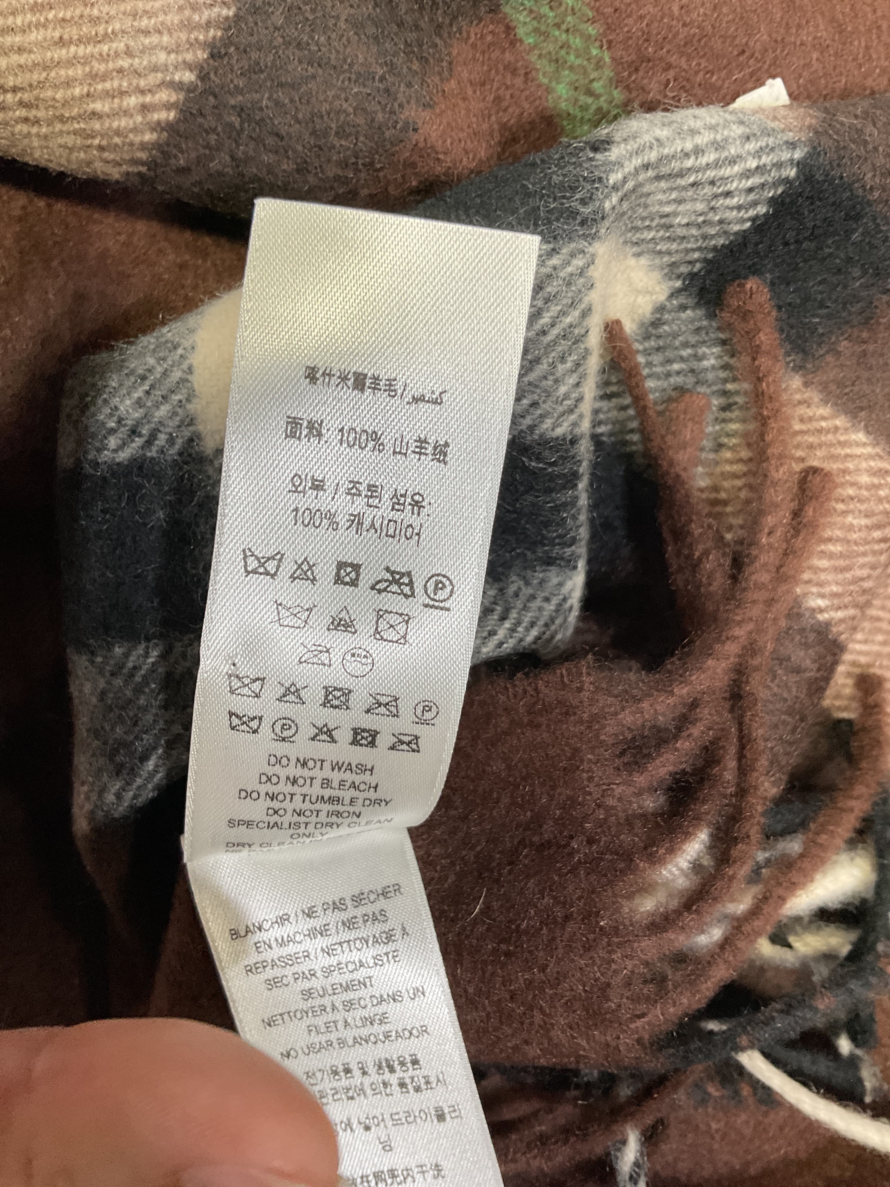 Giant Check Scarf In Brown - Image 3