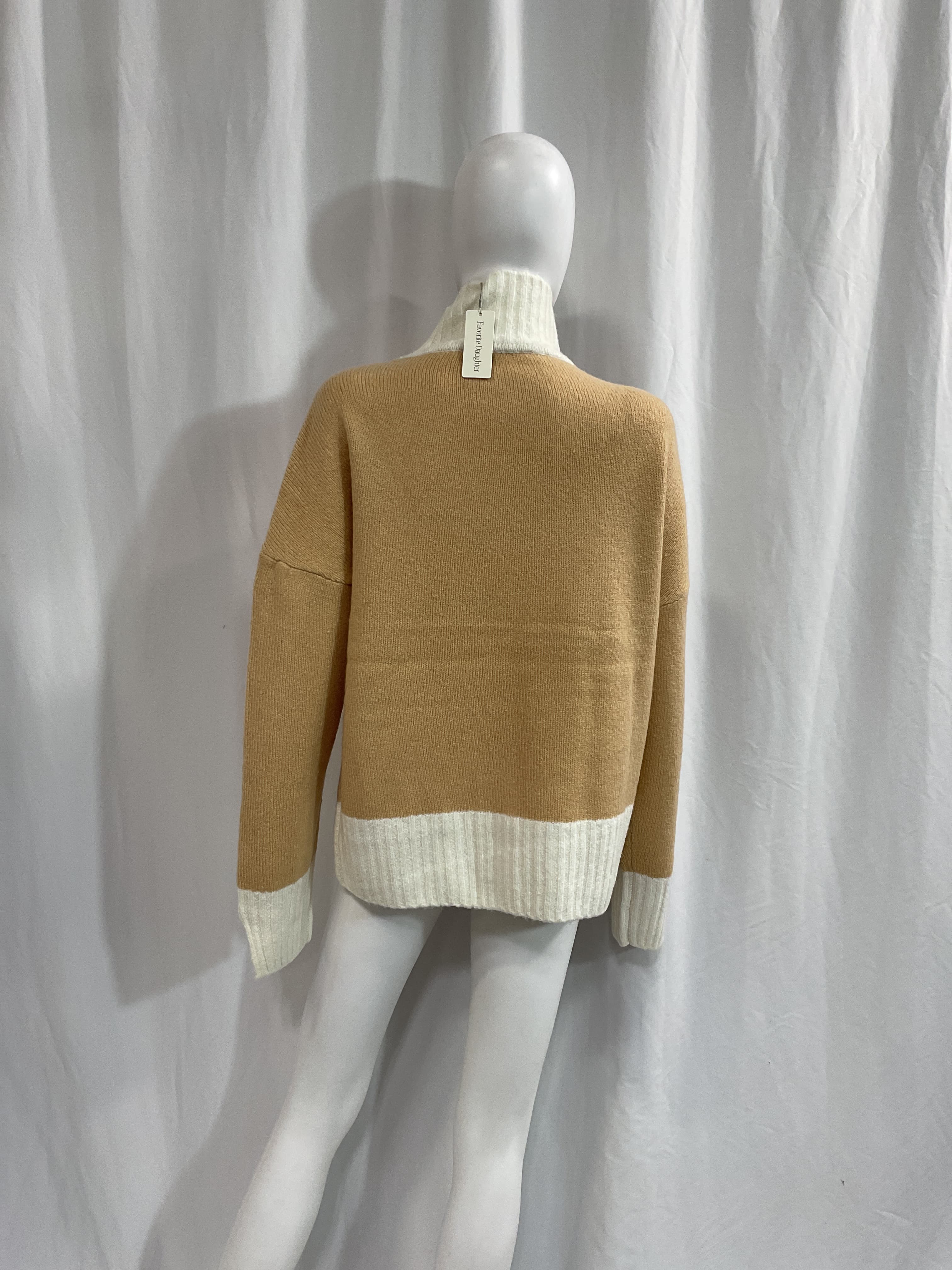 The Andi Contrast Rib Turtleneck Wool & Cashmere Blend Sweater - Image 3