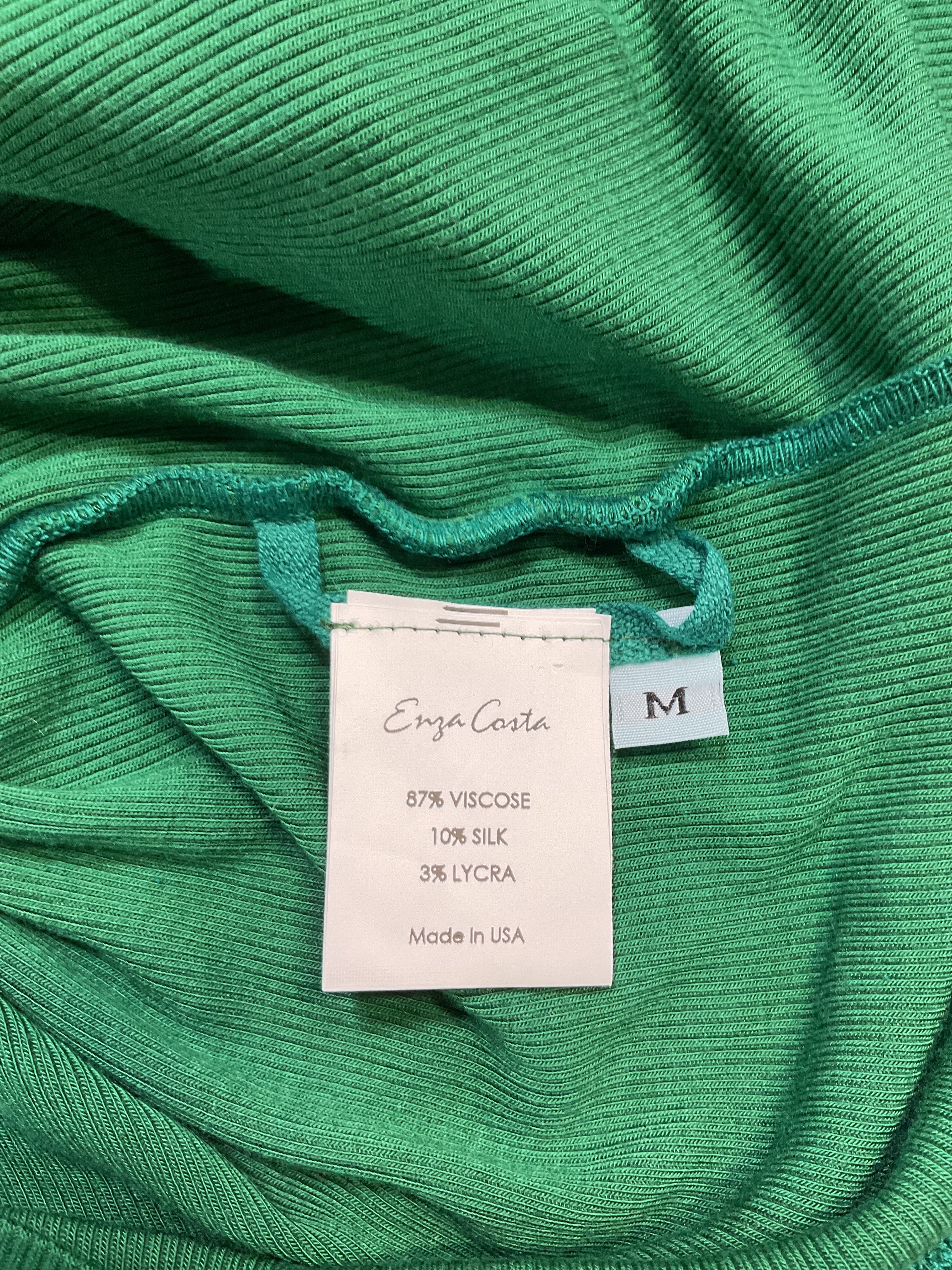 Enza Costa For Fwrd Stretch Silk Knit Asymmetrical Strappy Dress In Fern - Image 2