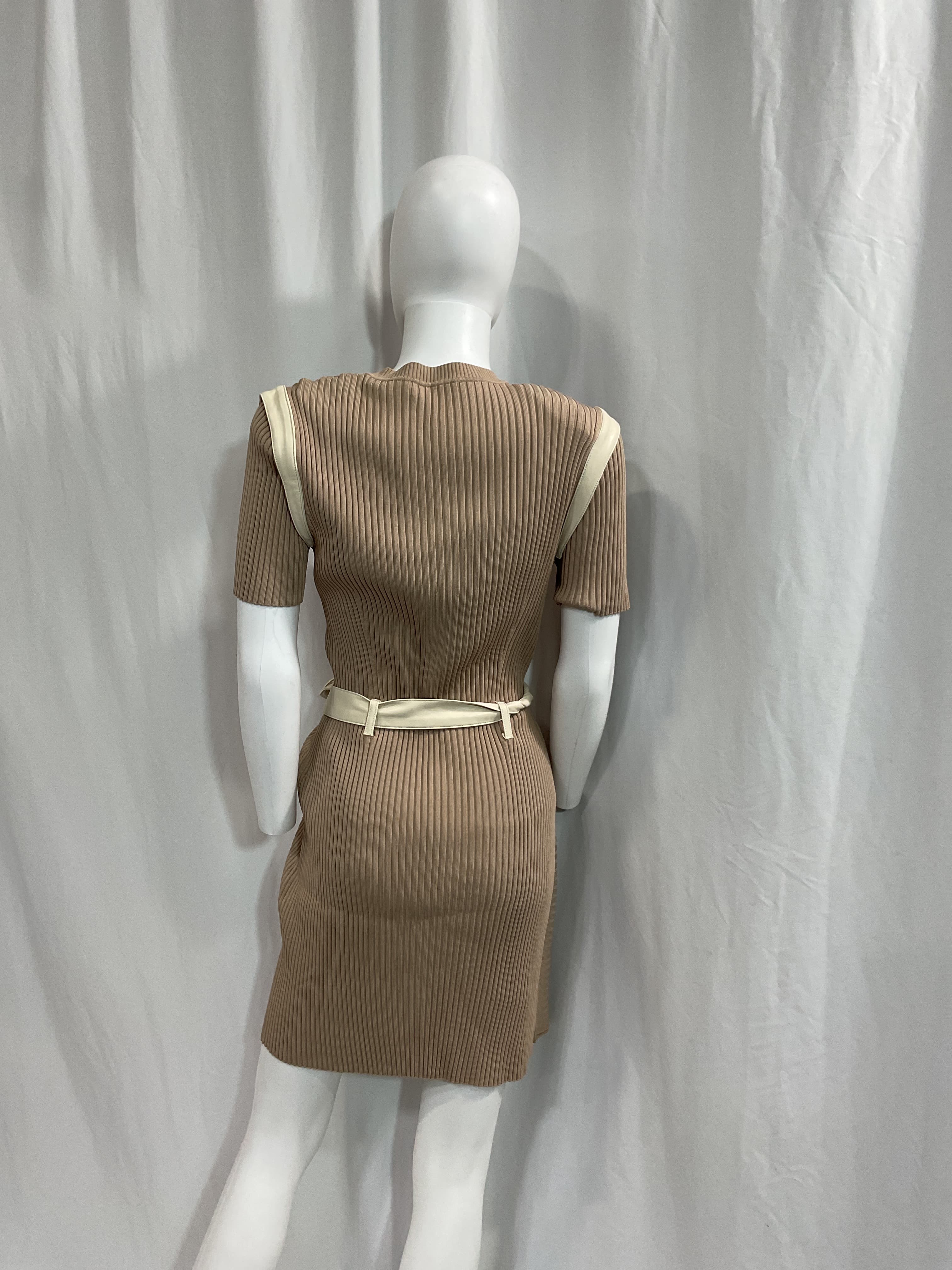 Hardin Rib Belted Dress In Papyrus - Image 3