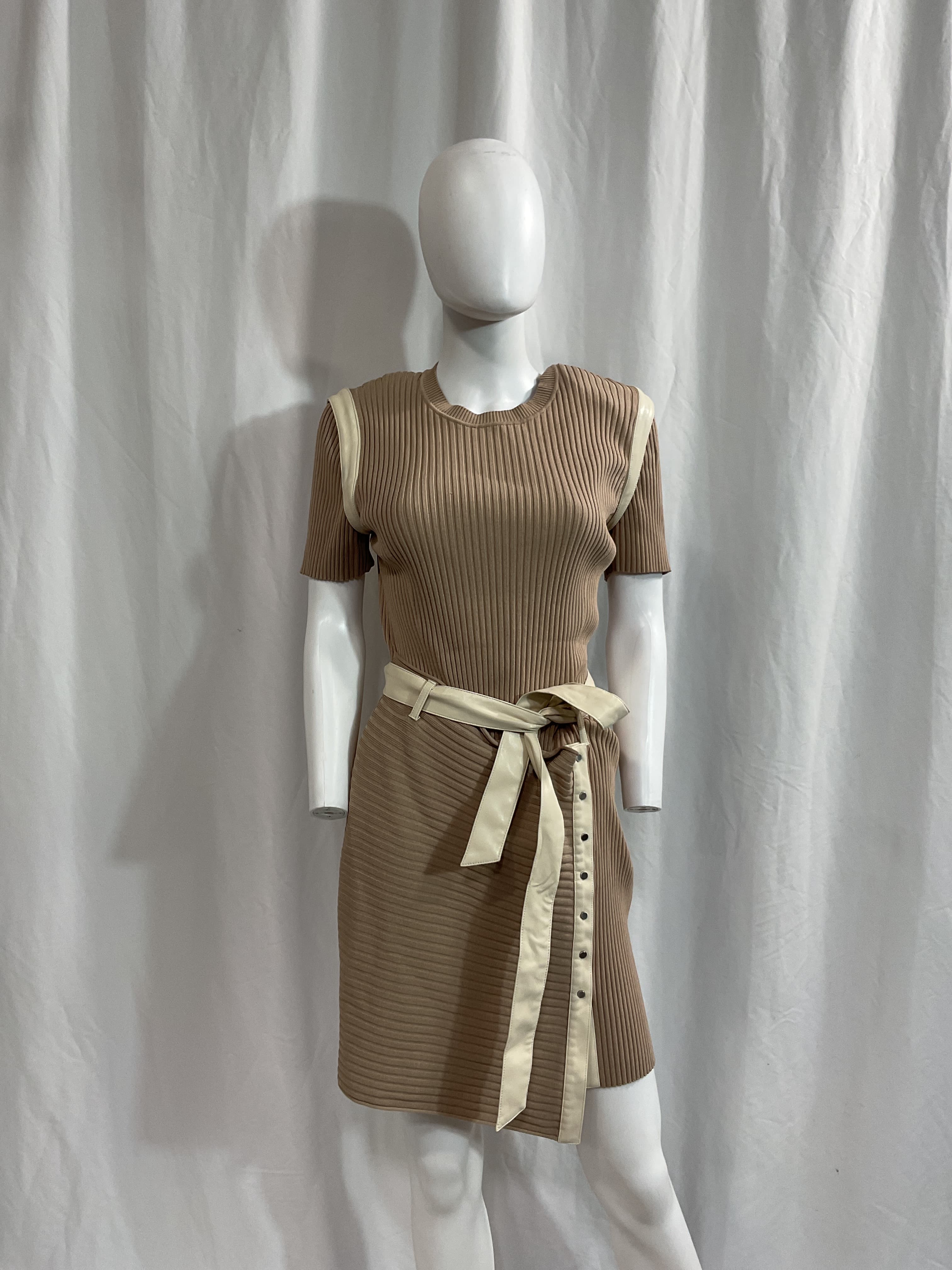 Hardin Rib Belted Dress In Papyrus - Image 4