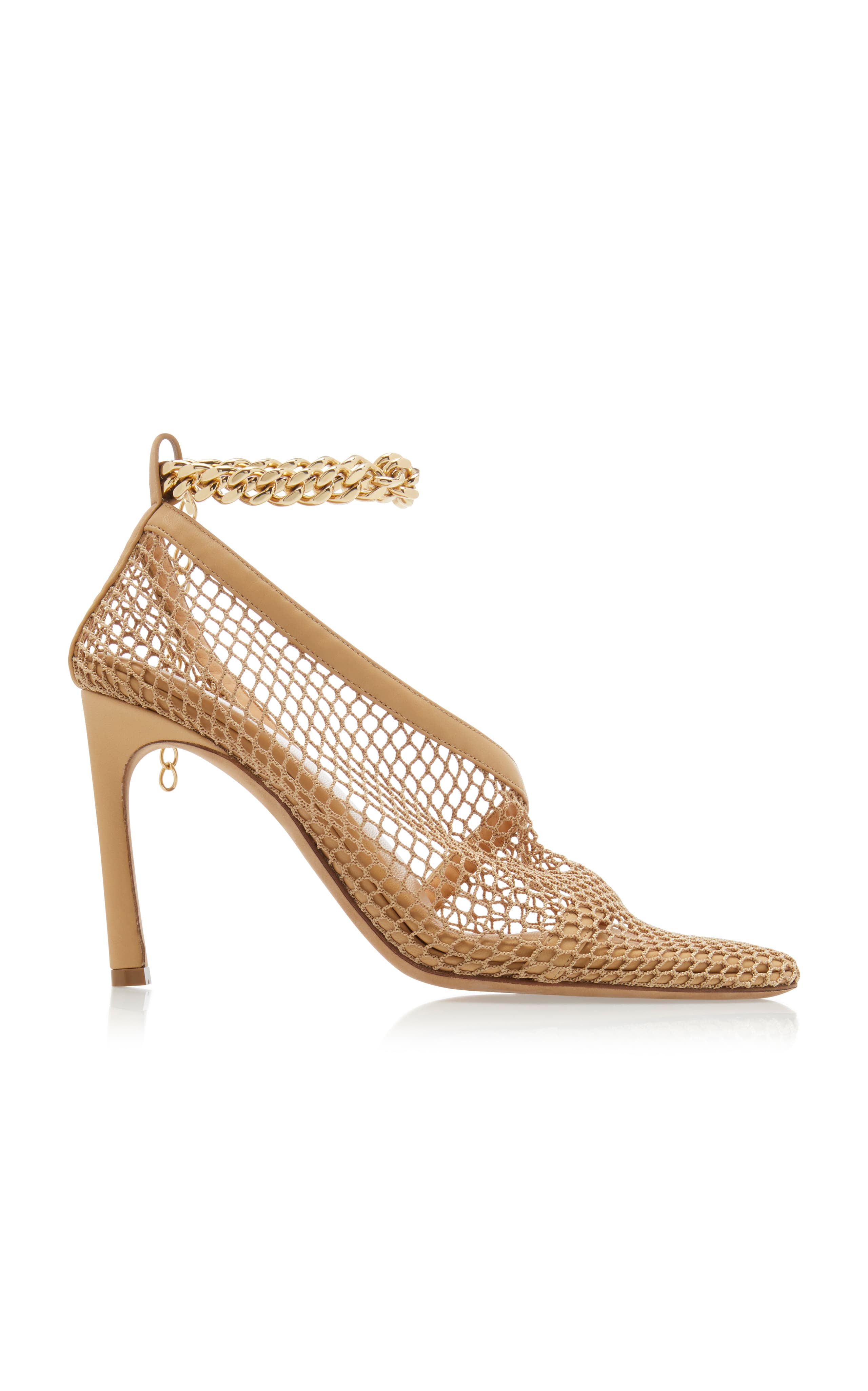 Embellished Mesh And Leather Pumps - Image 1