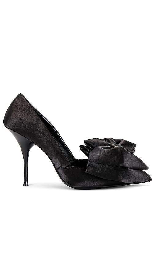 Convince-B Pump In Black Satin - Image 1