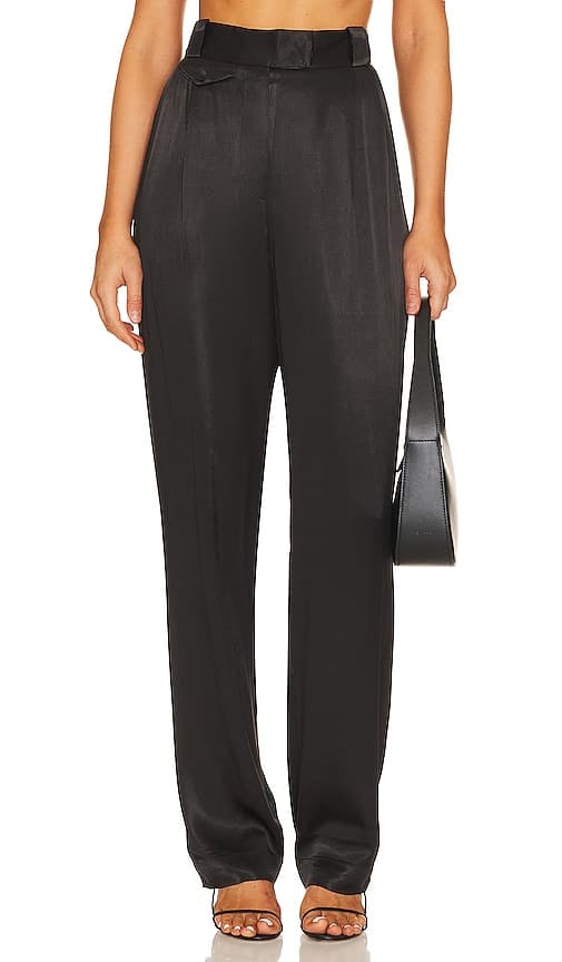 La Lune High Waisted Tailored Pant In Black - Image 1