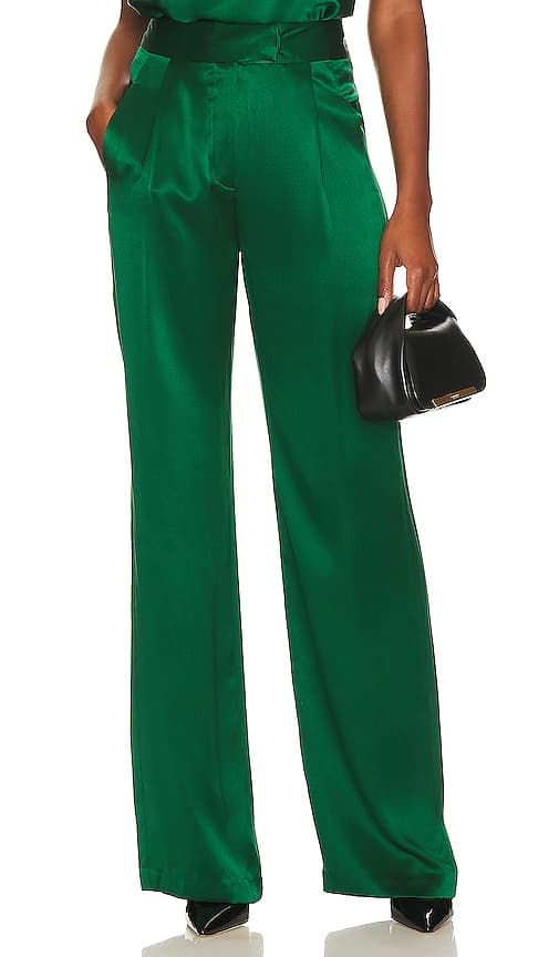 Wide Leg Trouser In Pine - Image 1