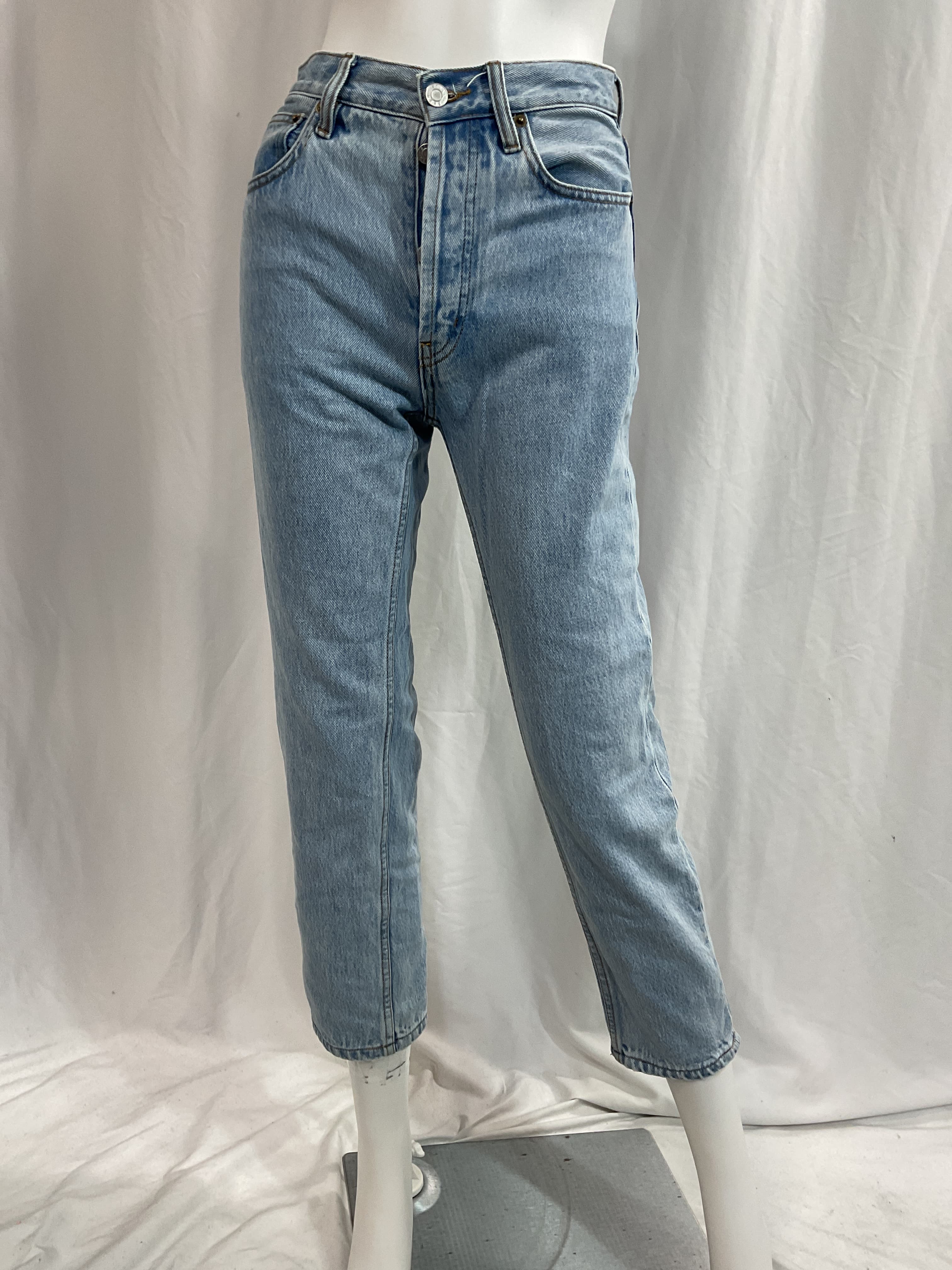 Tate High Rise Straight Crop In Vintage Blue - Image 2