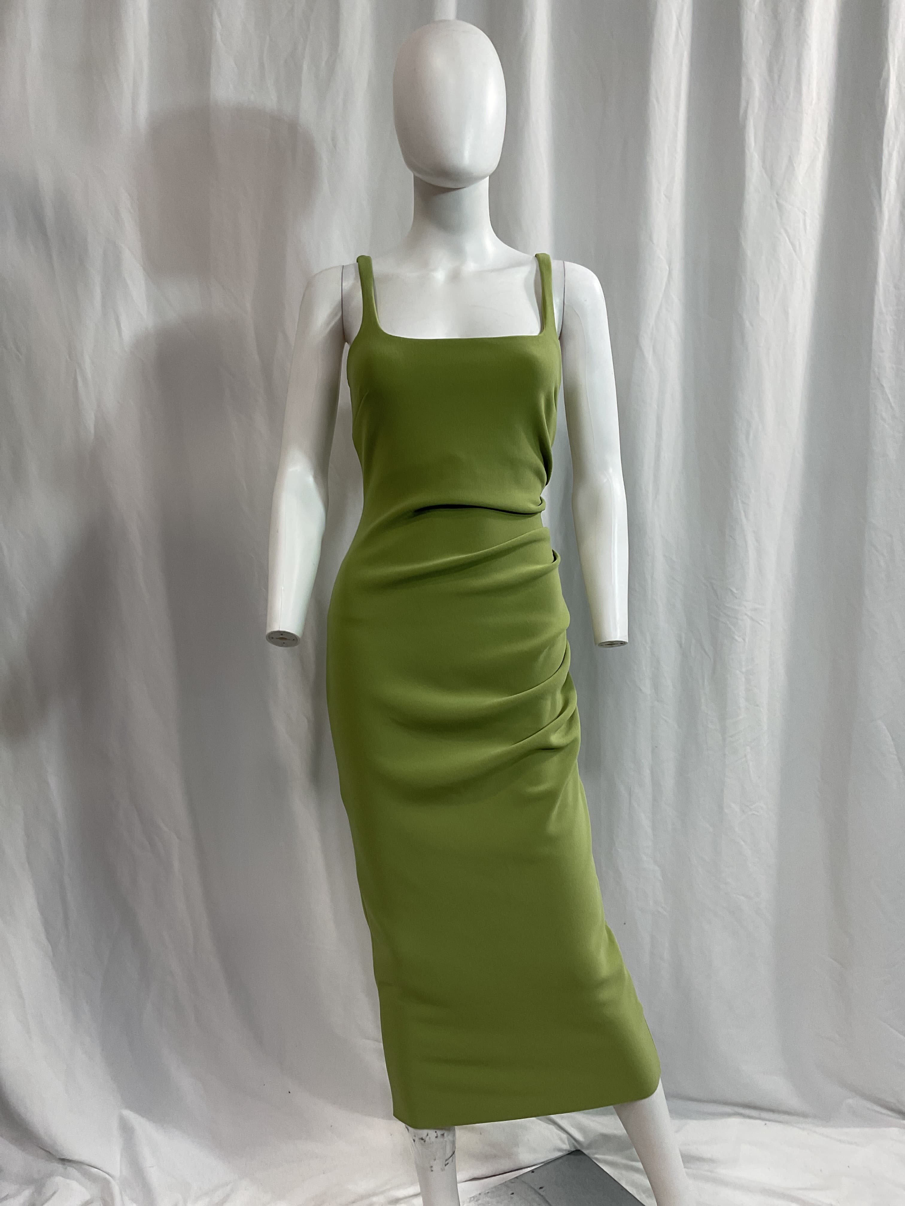 Karina Tuck Midi Dress In Pear Sorbet - Image 2