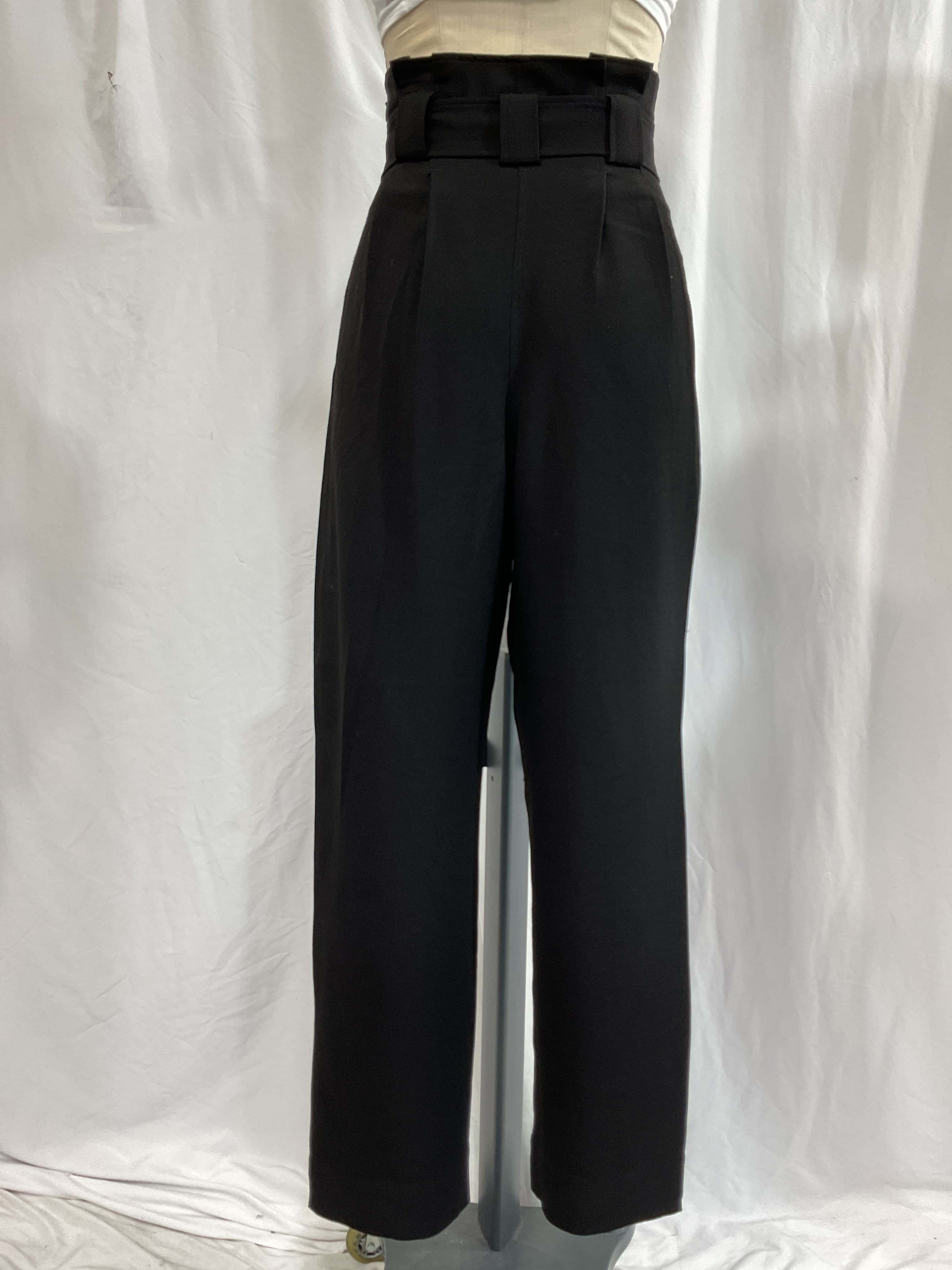 Belted Pleated Crepe Straight-Leg Pants - Image 2