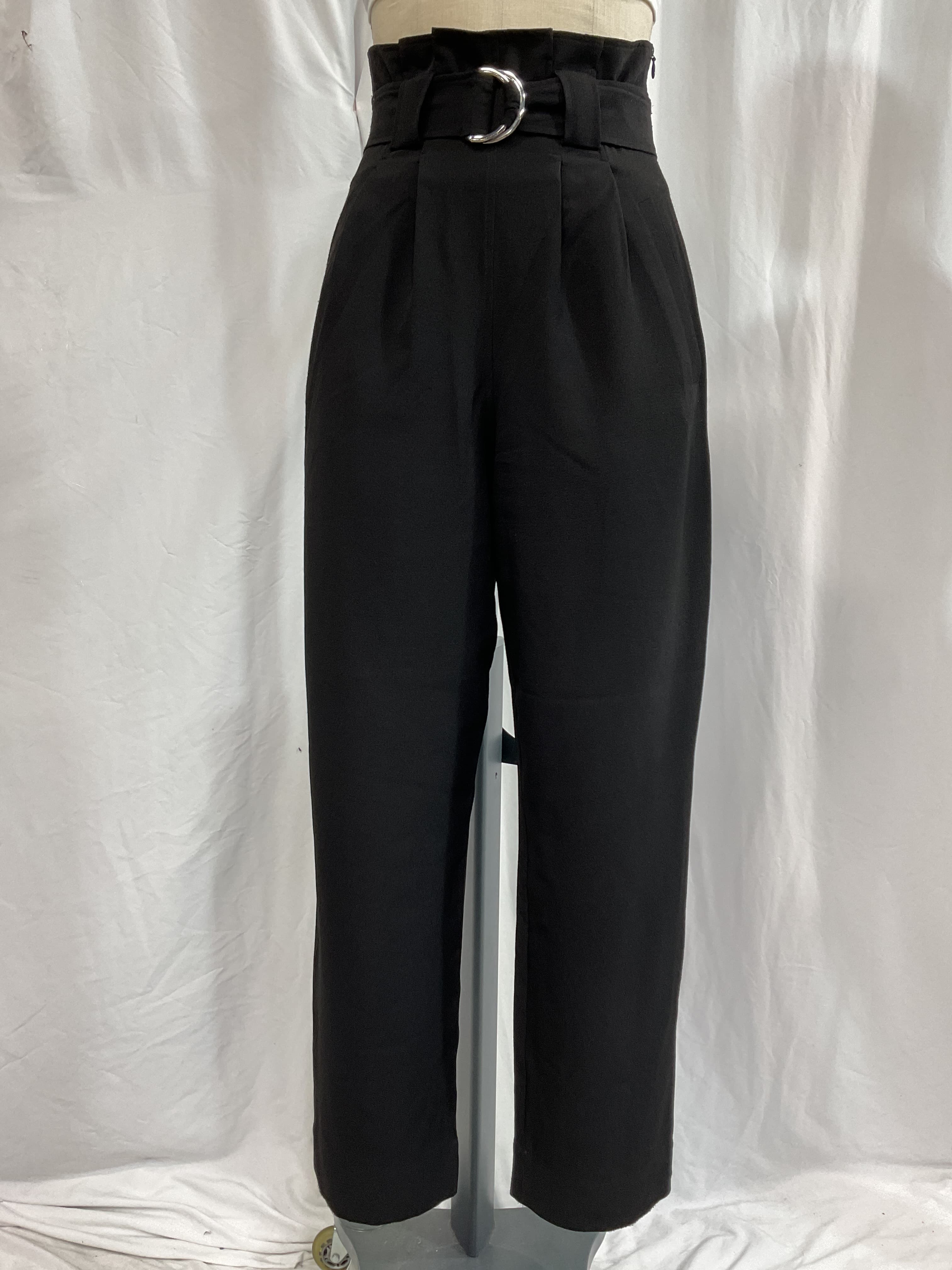 Belted Pleated Crepe Straight-Leg Pants - Image 4