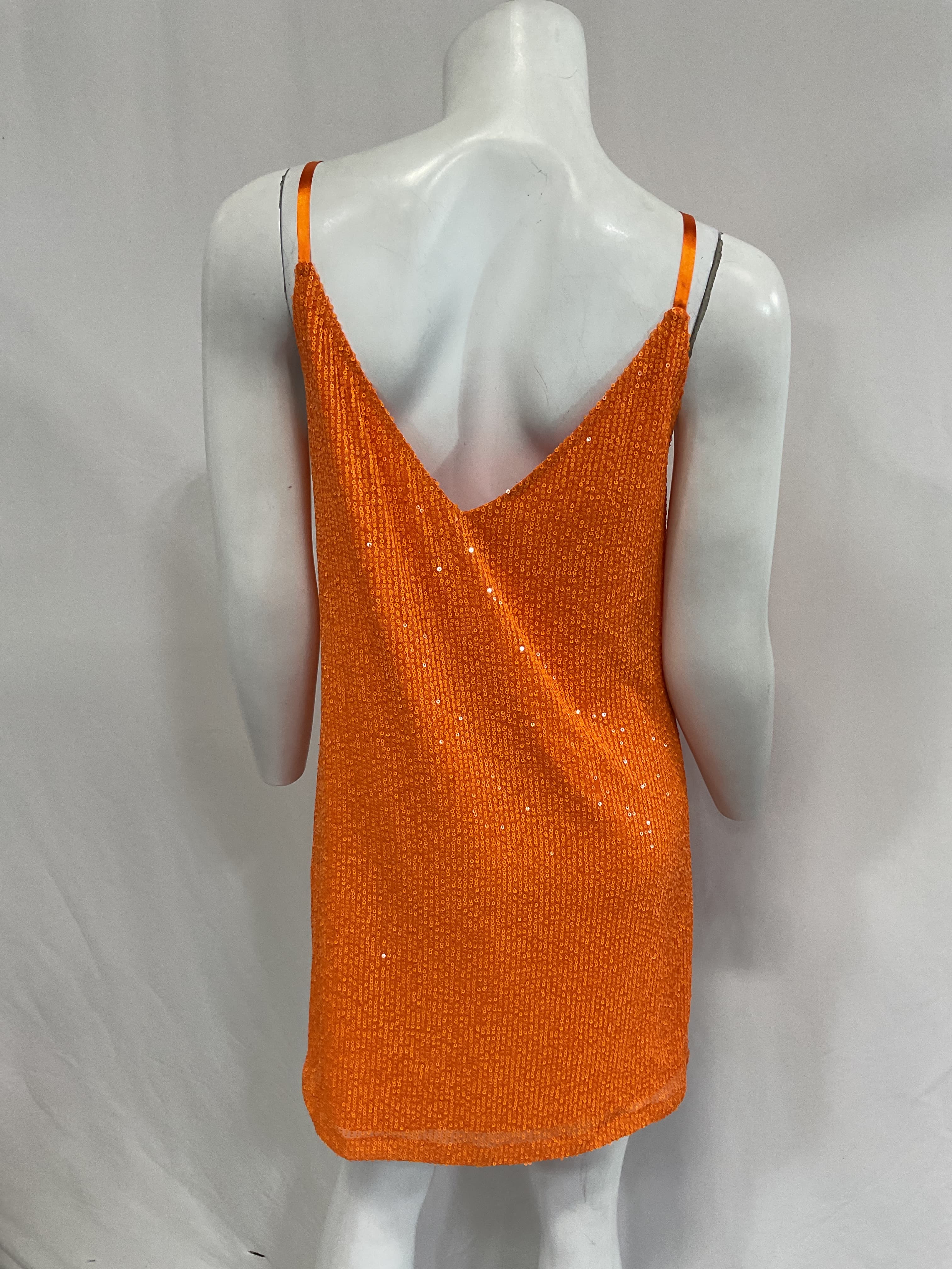 Noa Solid Dress In Orange - Image 2