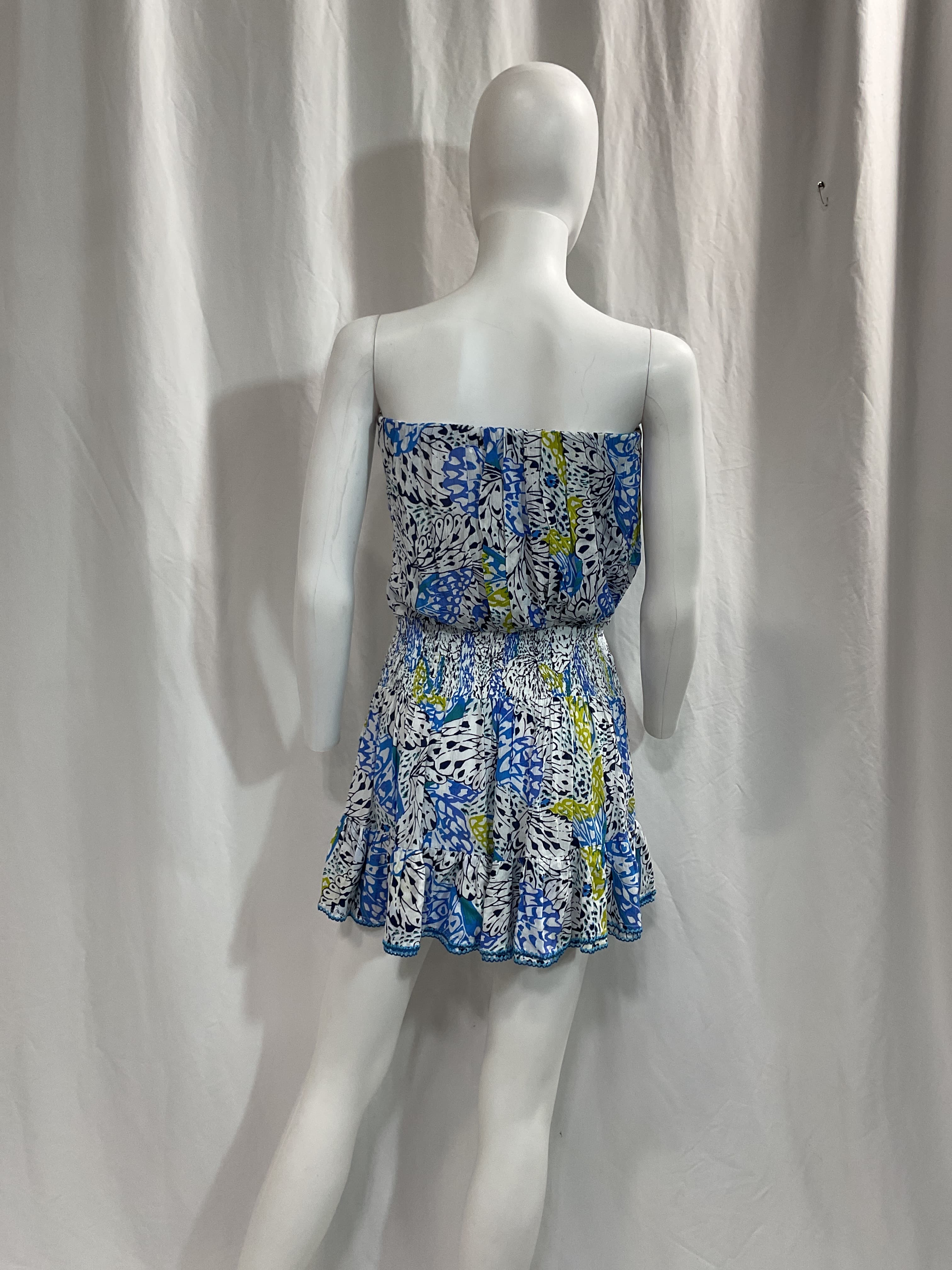 Ambra Bandeau Mini Dress In Blue Ailes - Image 2