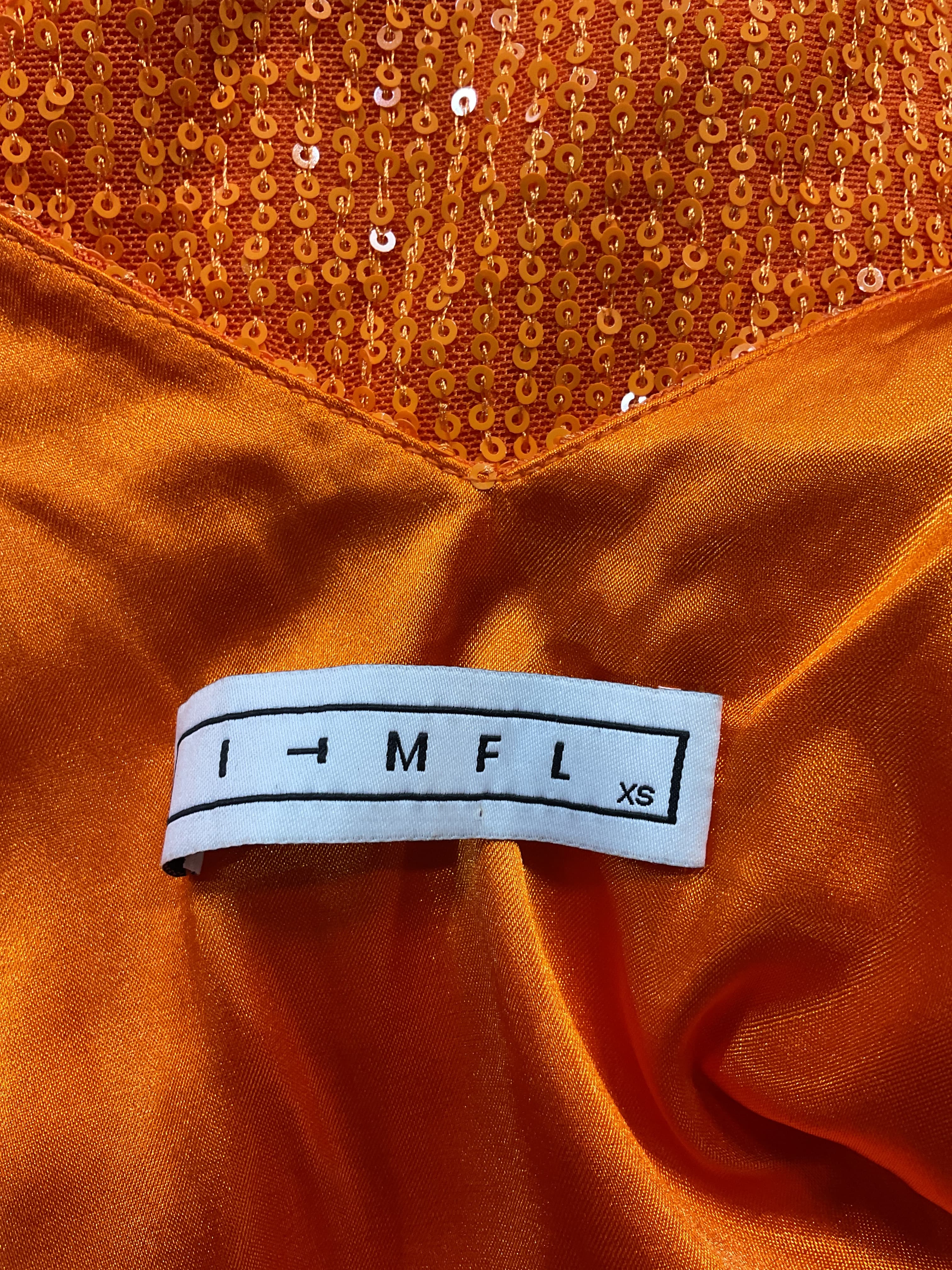 Noa Solid Dress In Orange - Image 3