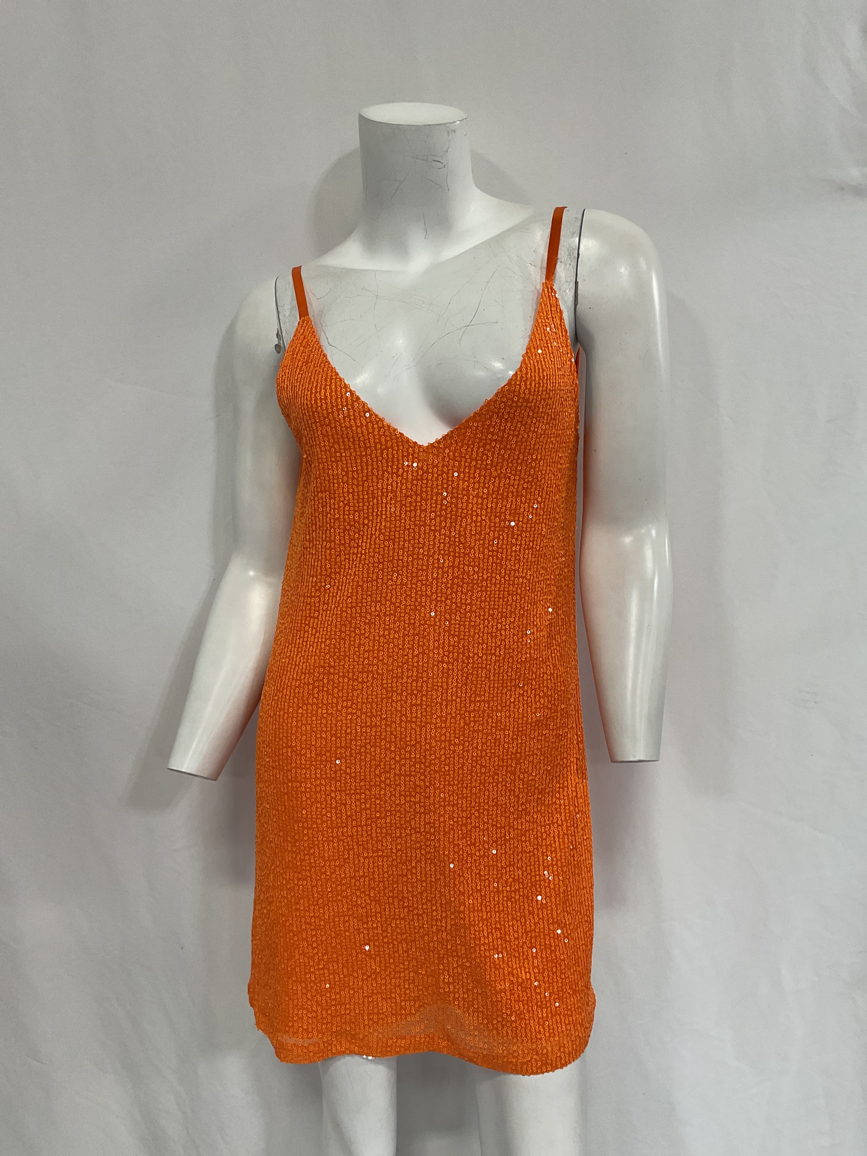 Noa Solid Dress In Orange - Image 4