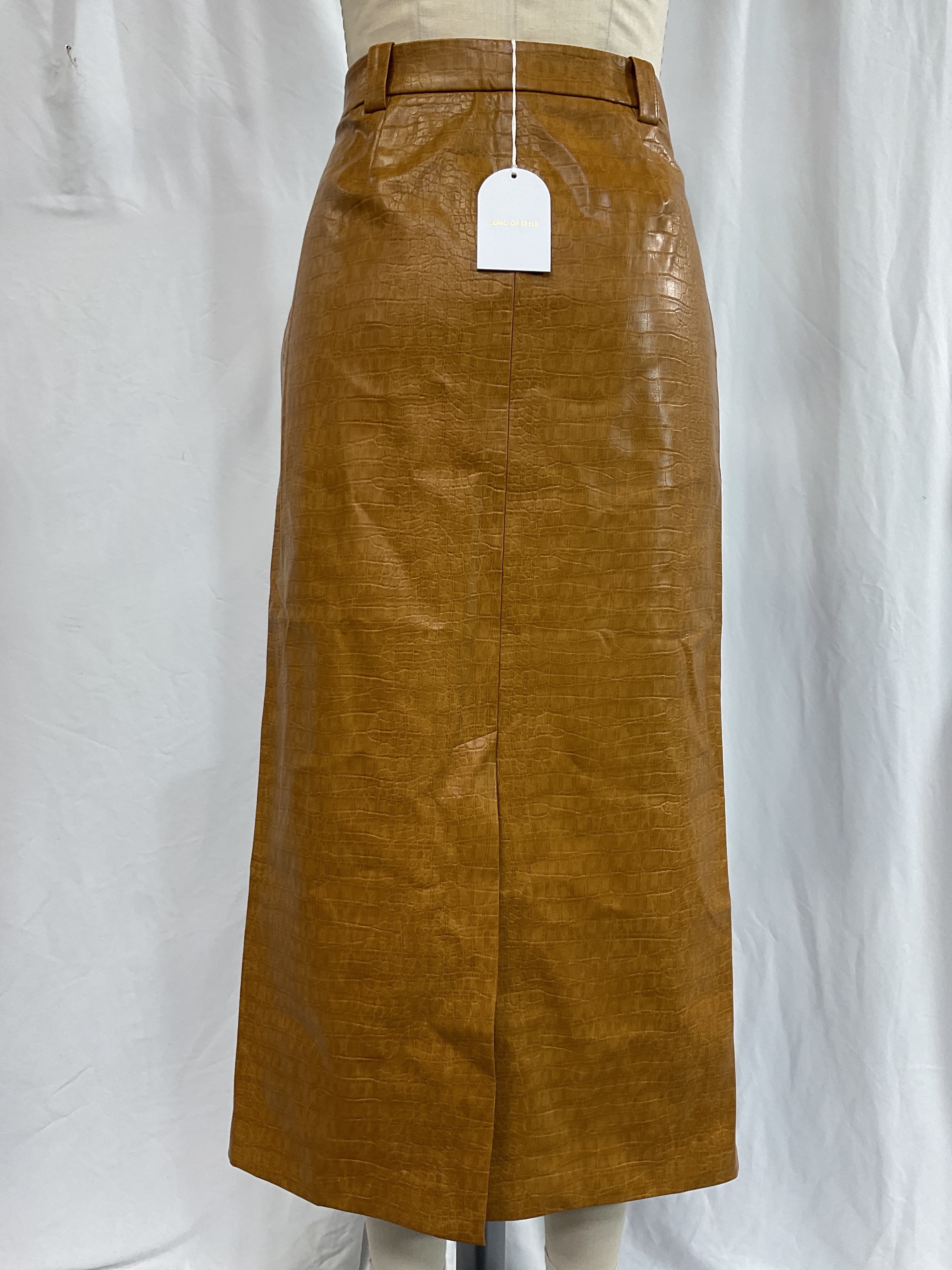 Marlon Midi Skirt In Russet Brown - Image 3