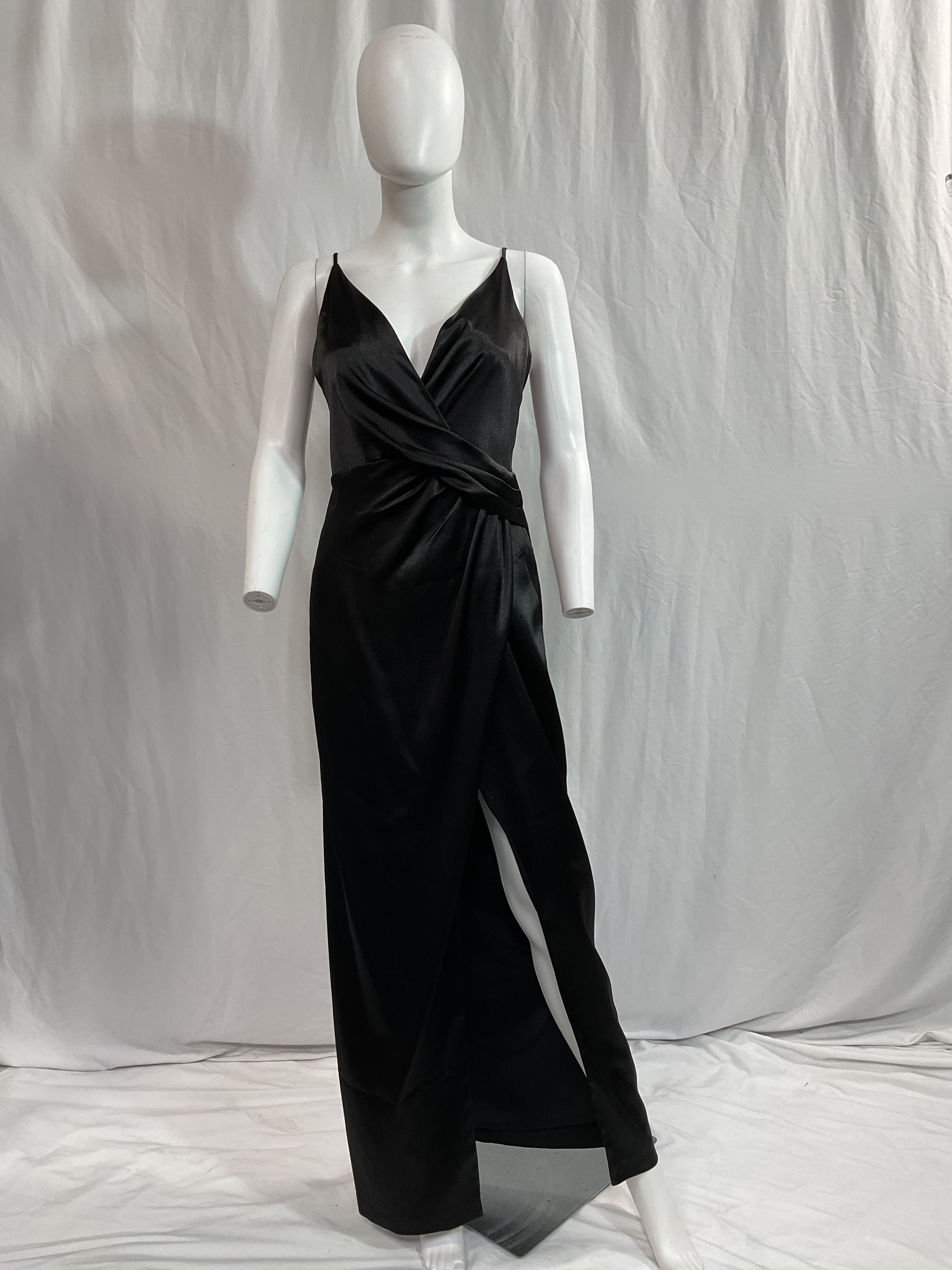 Aidan By Aidan Mattox V Neck Draped Column Gown - Image 4