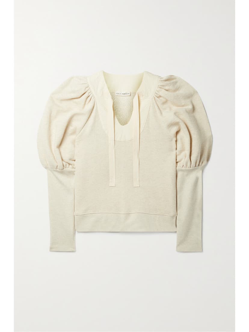 Sutton Poplin-Trimmed Cotton-Jersey Sweatshirt - Image 1