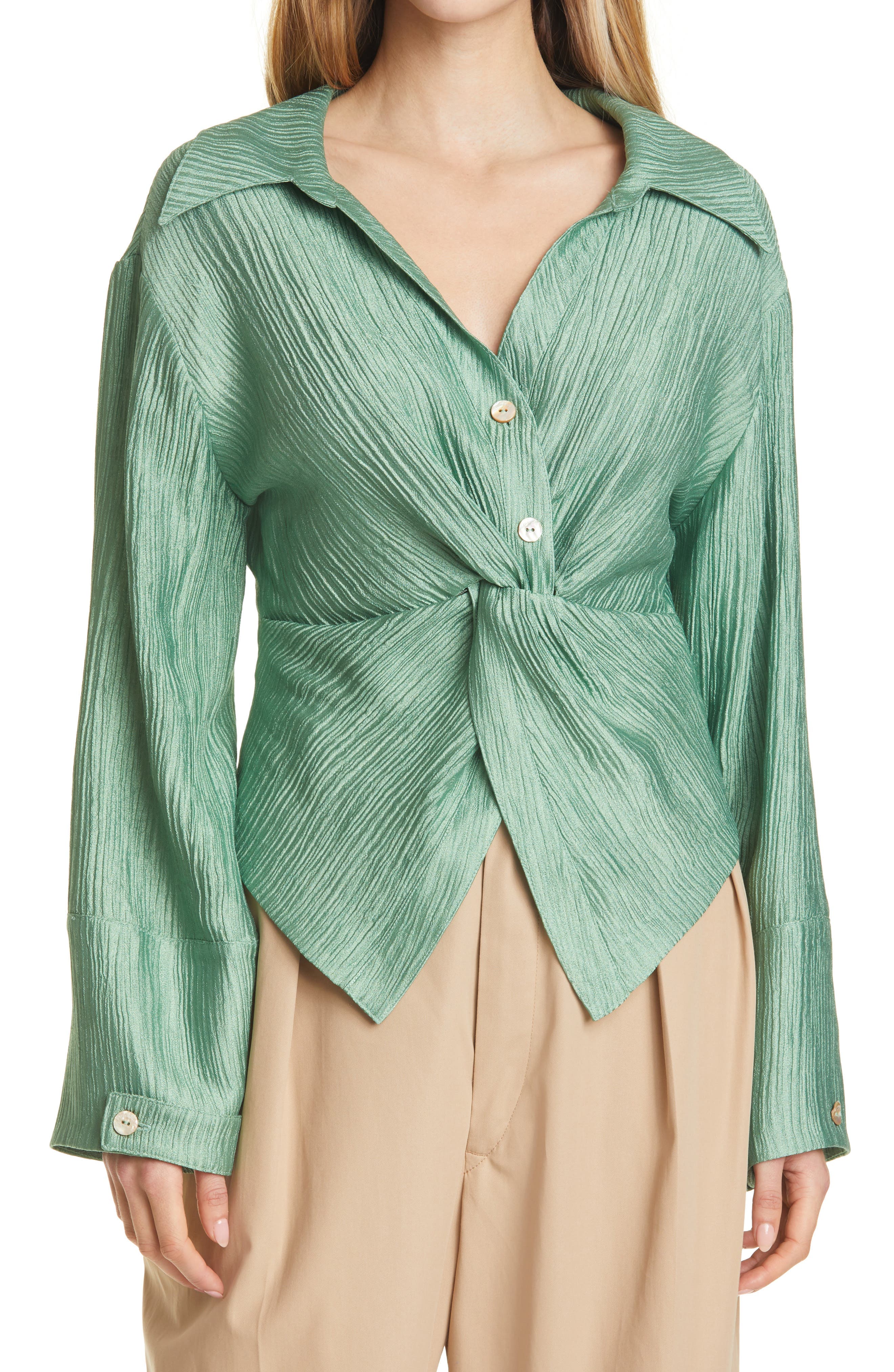 Idris Ruched Long Sleeve Blouse - Image 1