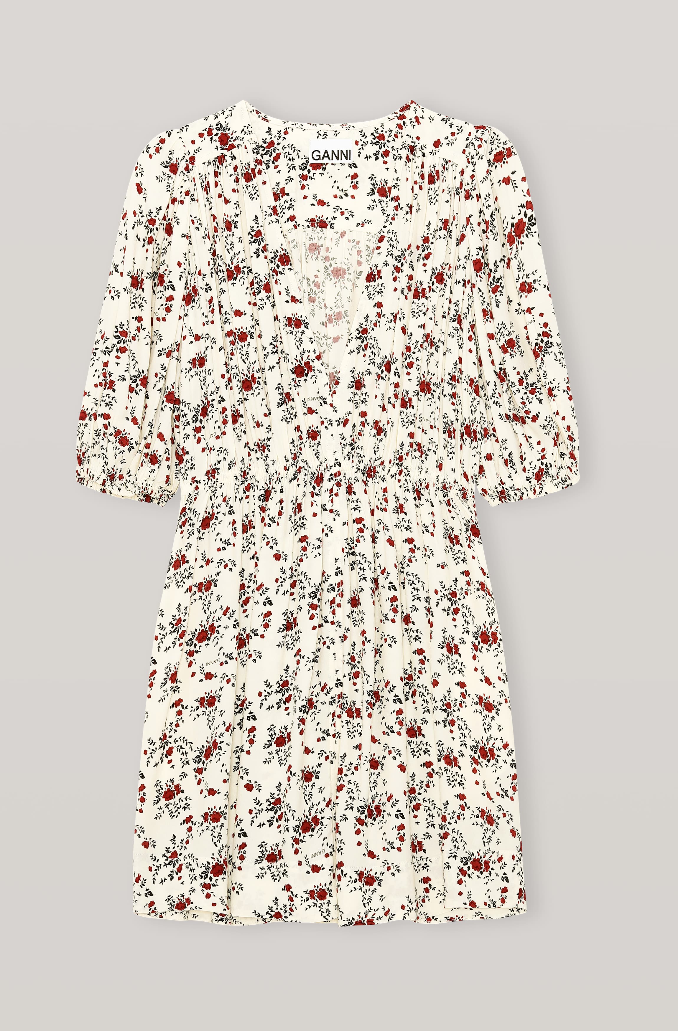 Printed Crepe Mini Dress - Image 1