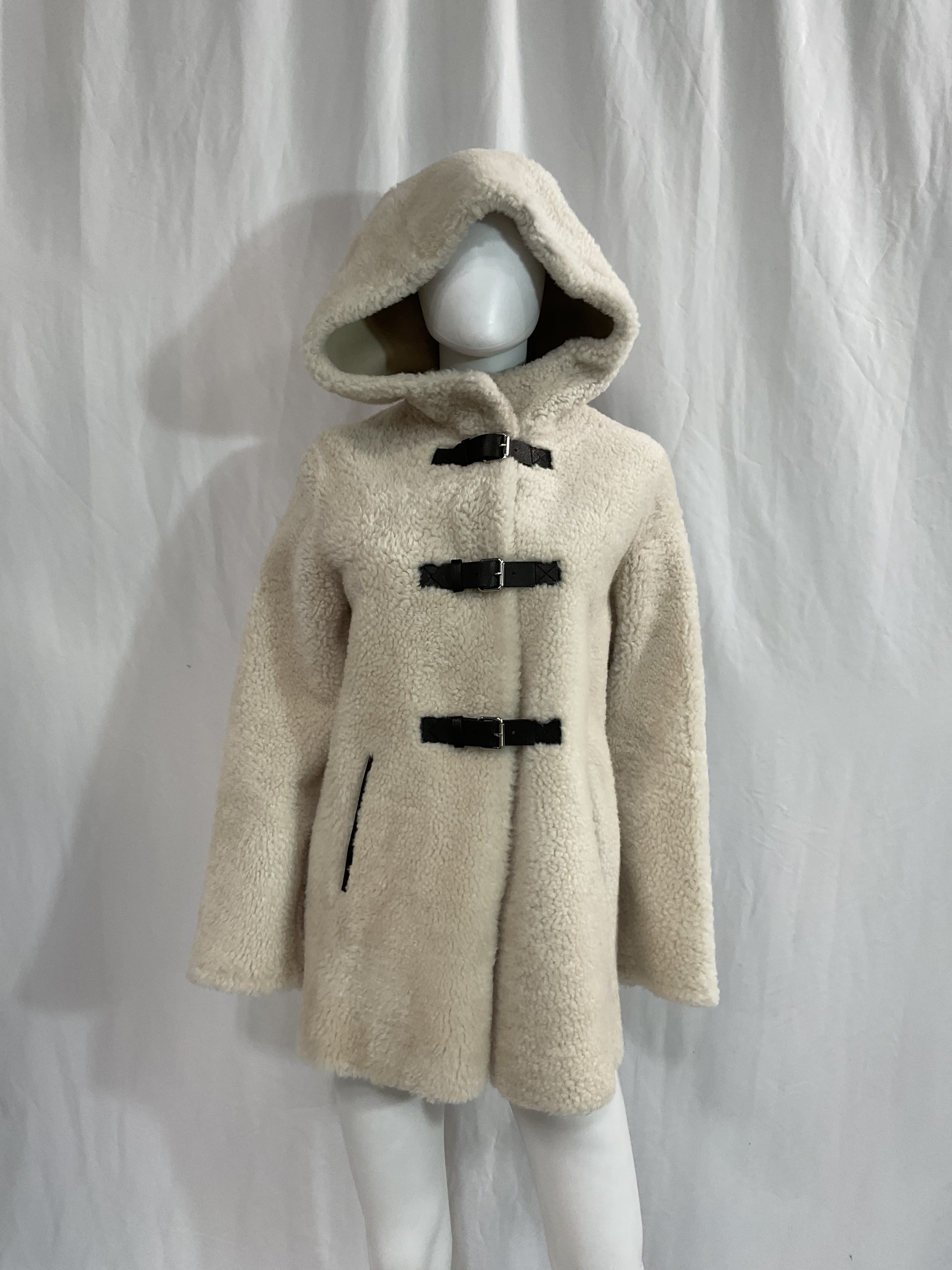 Buckle-Front Shearling Coat - Image 4