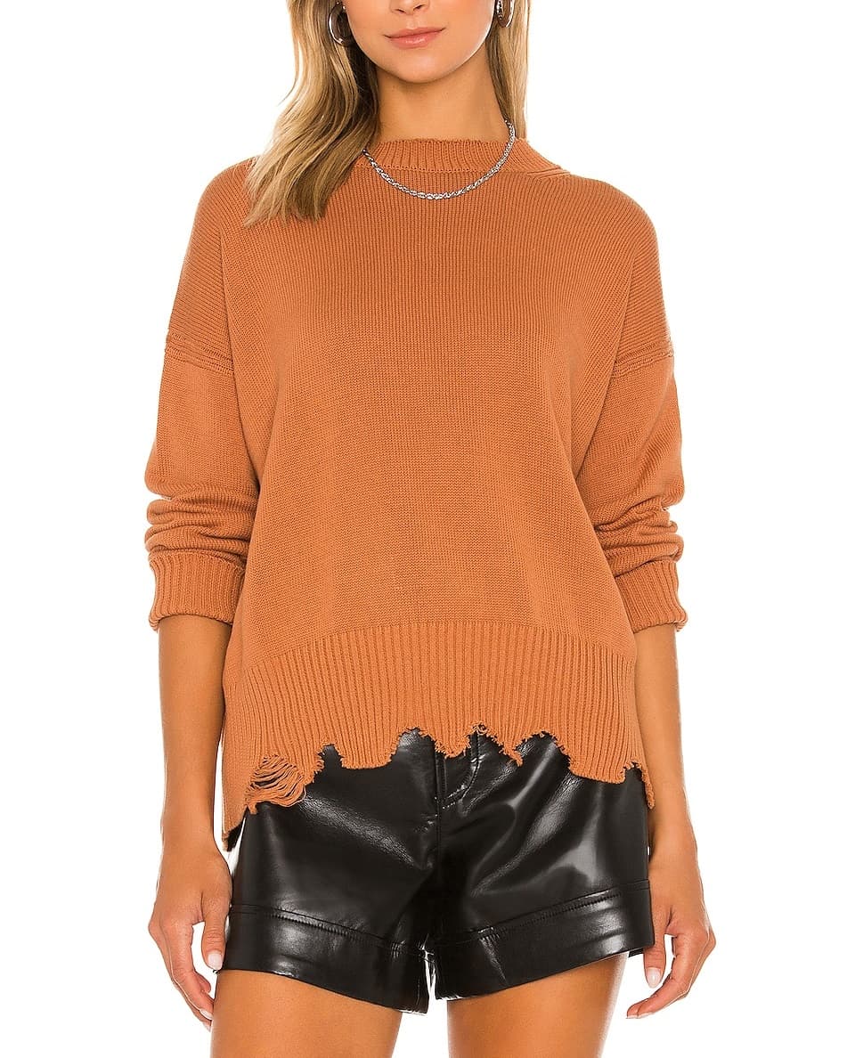 Distressed Crew Neck Pullover - Image 1