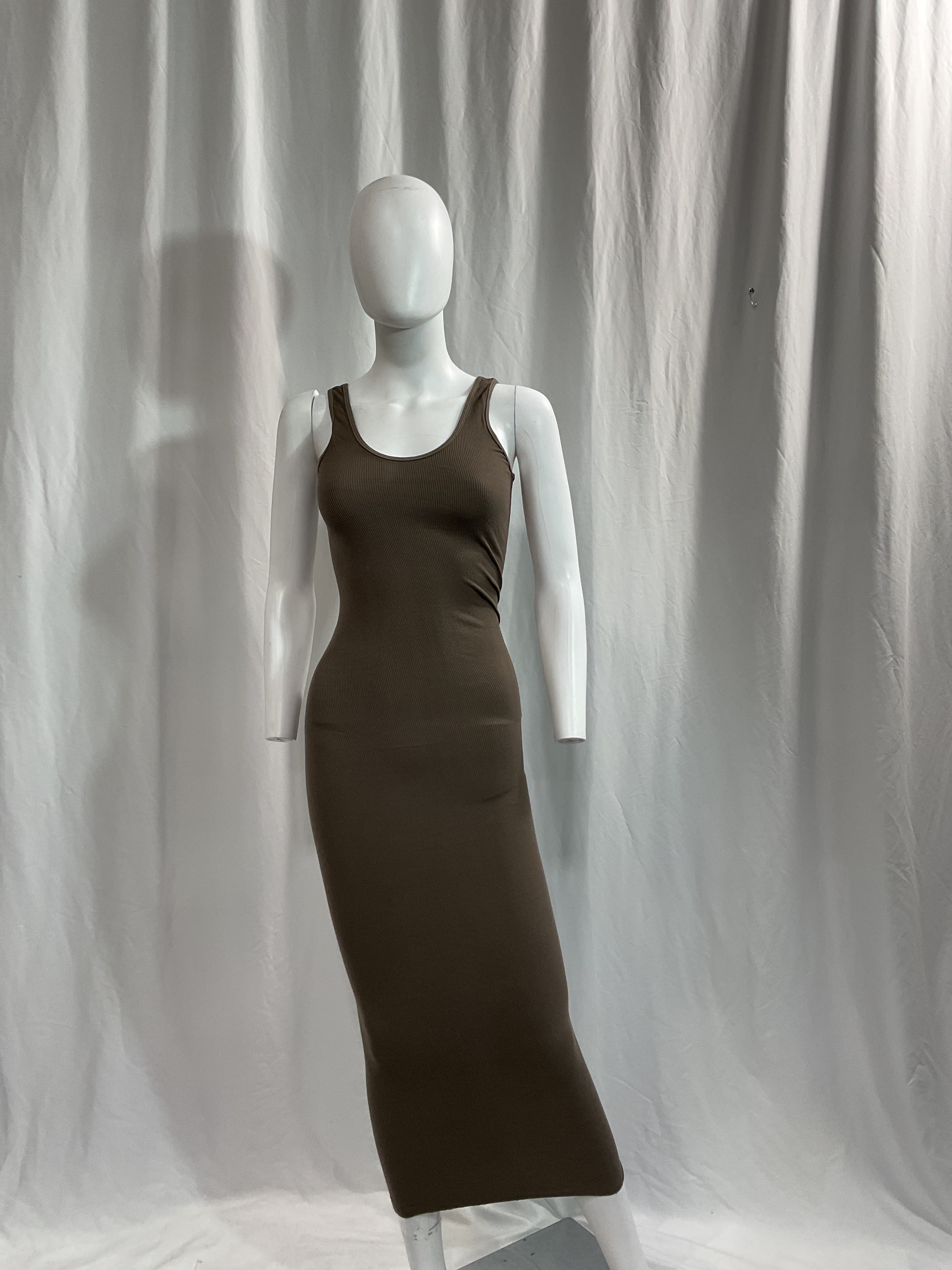 Maxi Tank Dress In Mushroom - Image 4