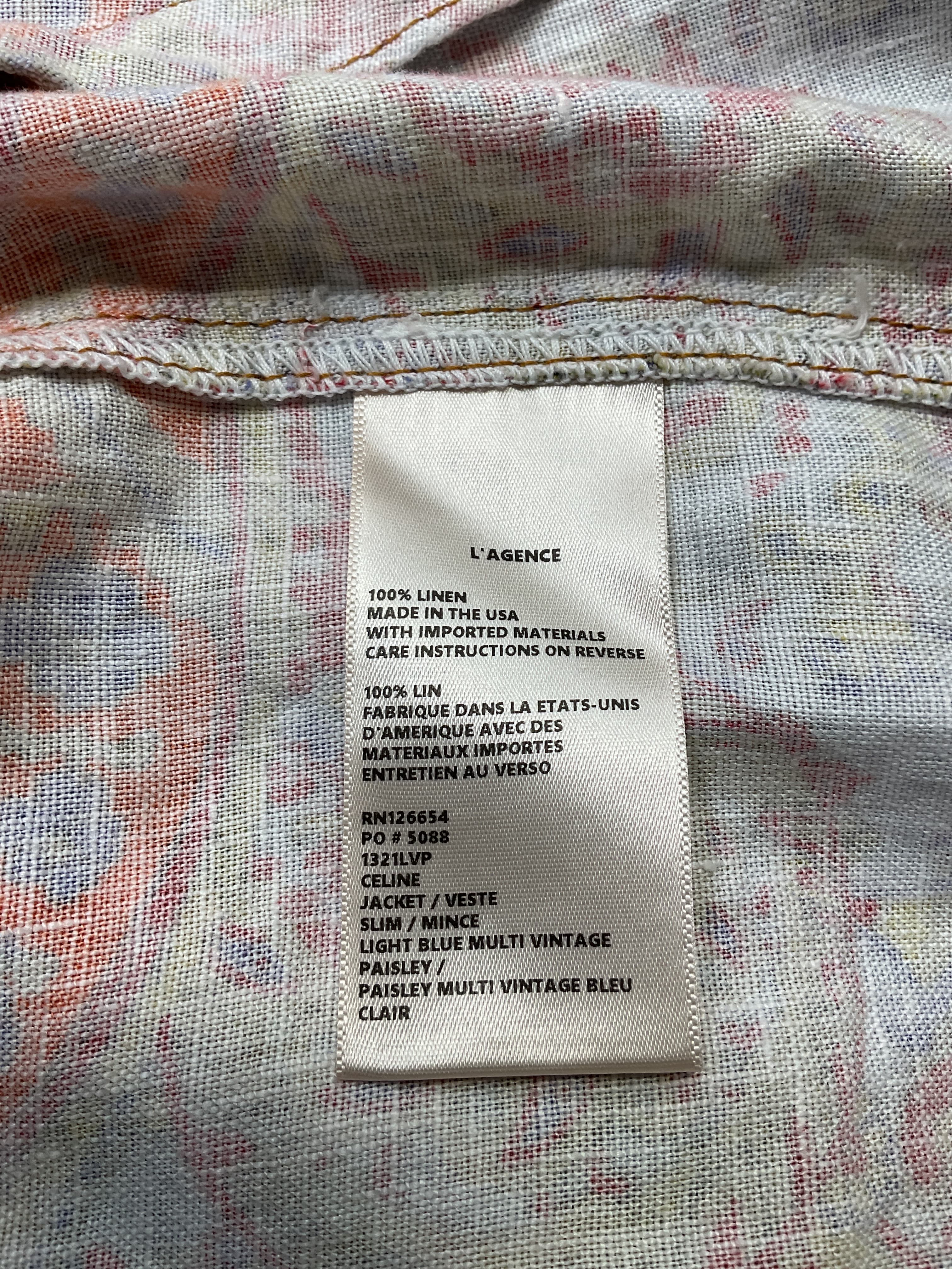 Celine Slime Jacket In Light Blue Vintage Paisley - Image 4