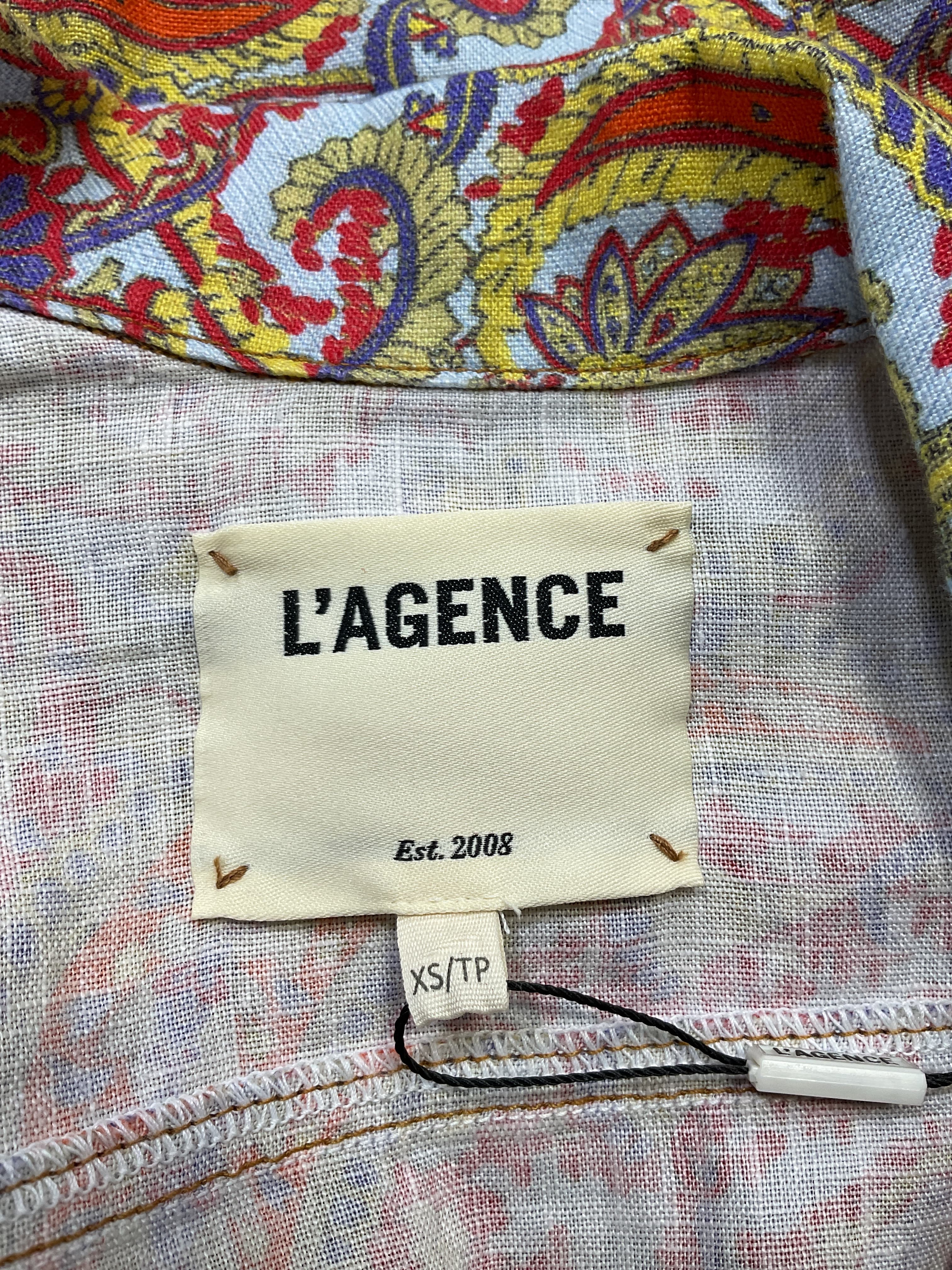 Celine Slime Jacket In Light Blue Vintage Paisley - Image 2