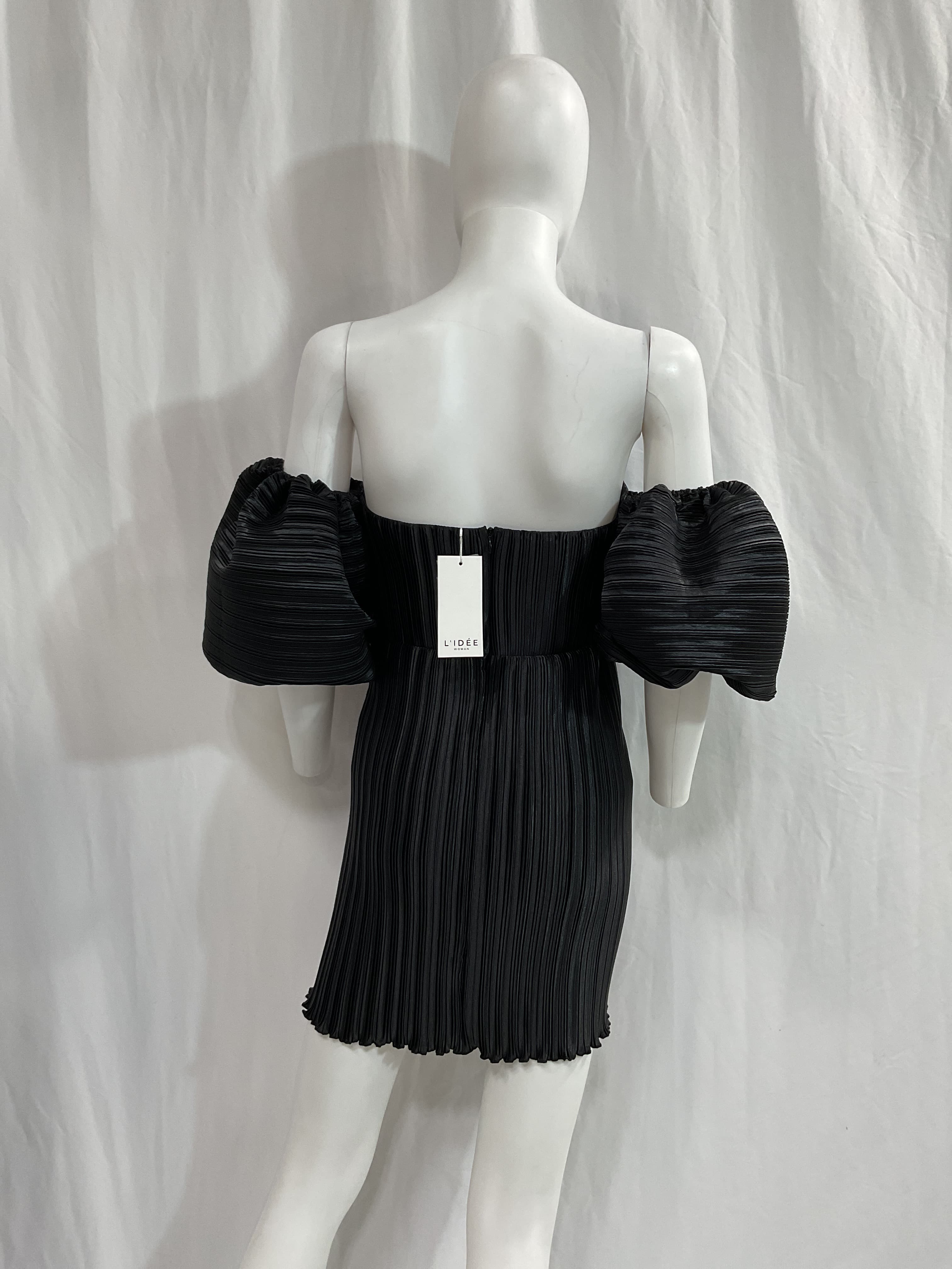 Sirene Mini Dress In Noir - Image 3