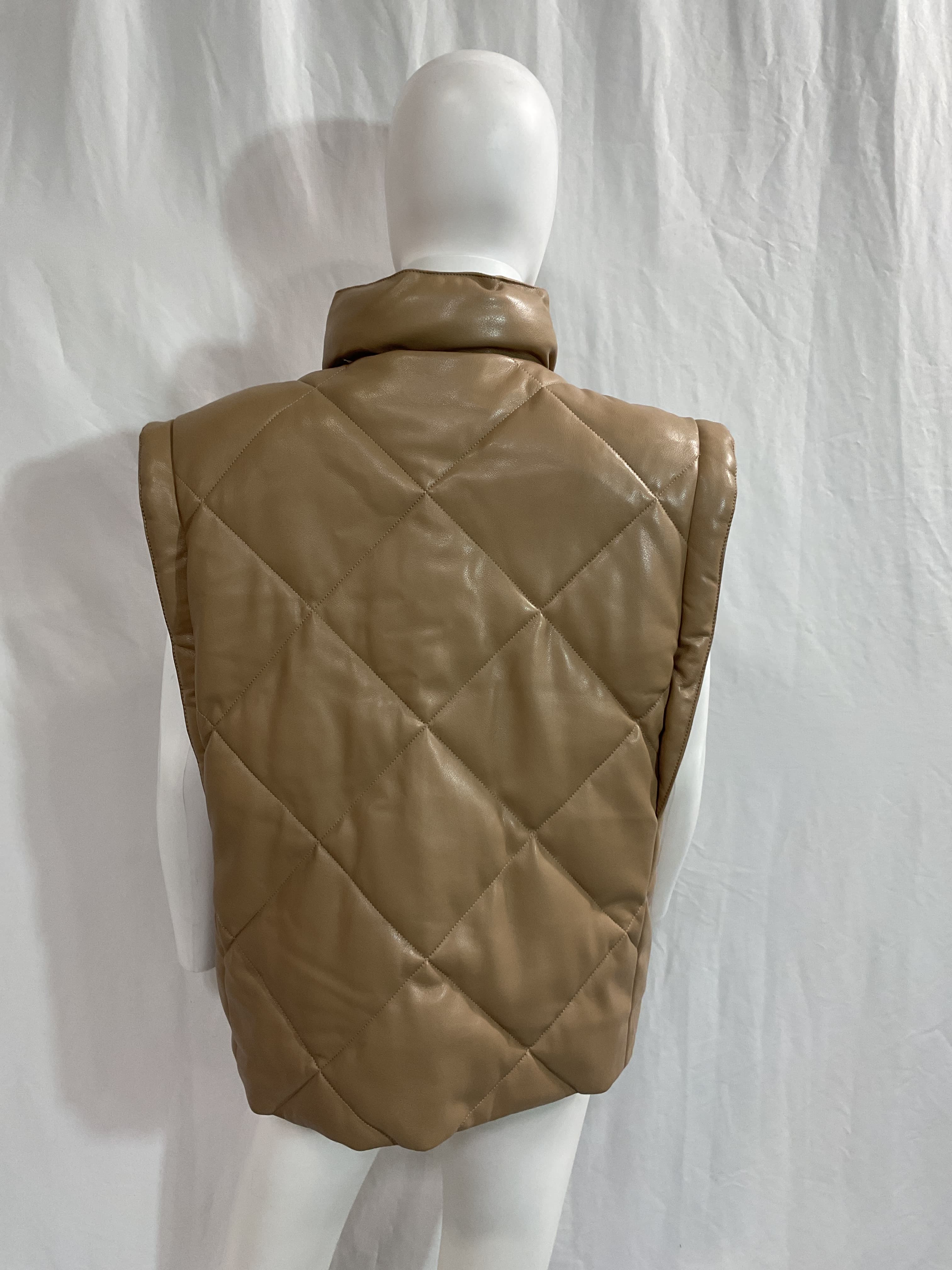 Candice Puffer Vest In Chai - Image 2