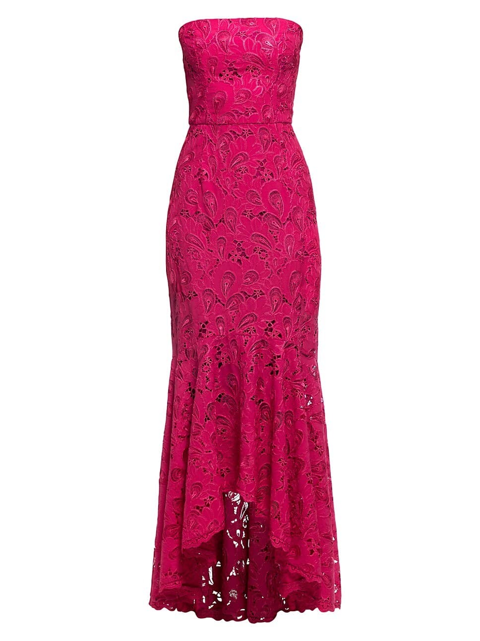 Gila Lace High-Low Strapless Gown - Image 1