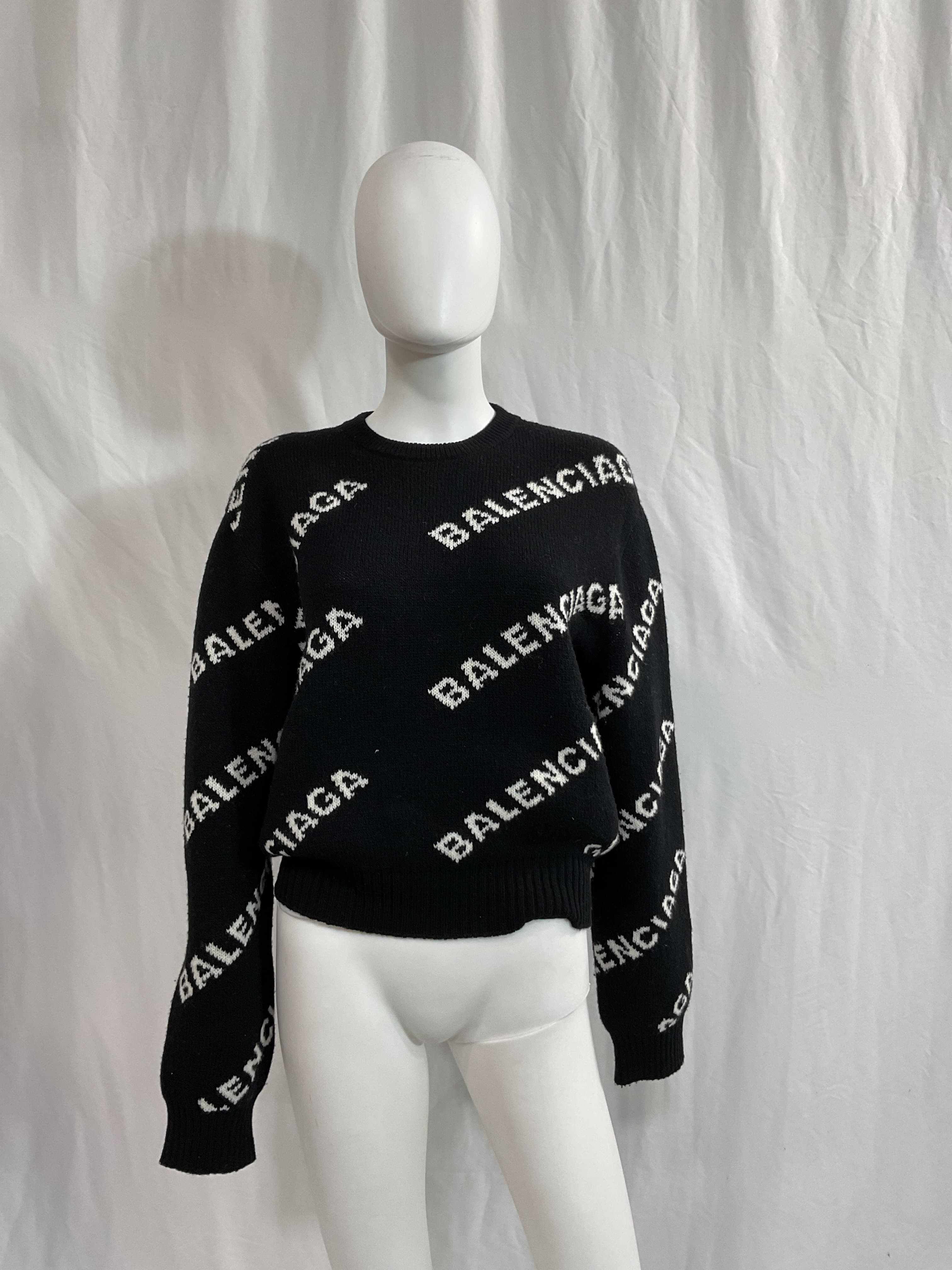 Intarsia Logo Cropped Crewneck Sweater - Image 2