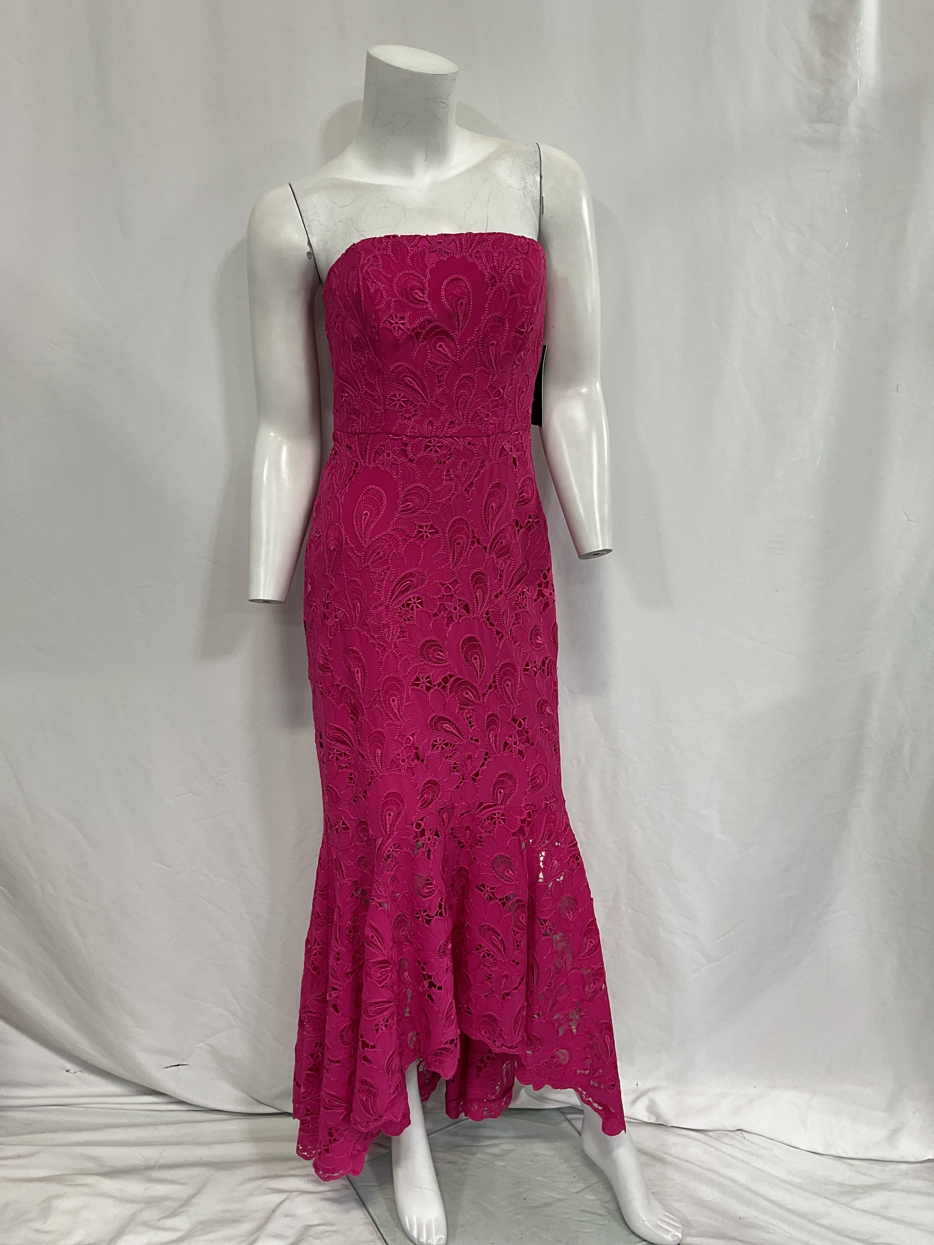 Gila Lace High-Low Strapless Gown - Image 4