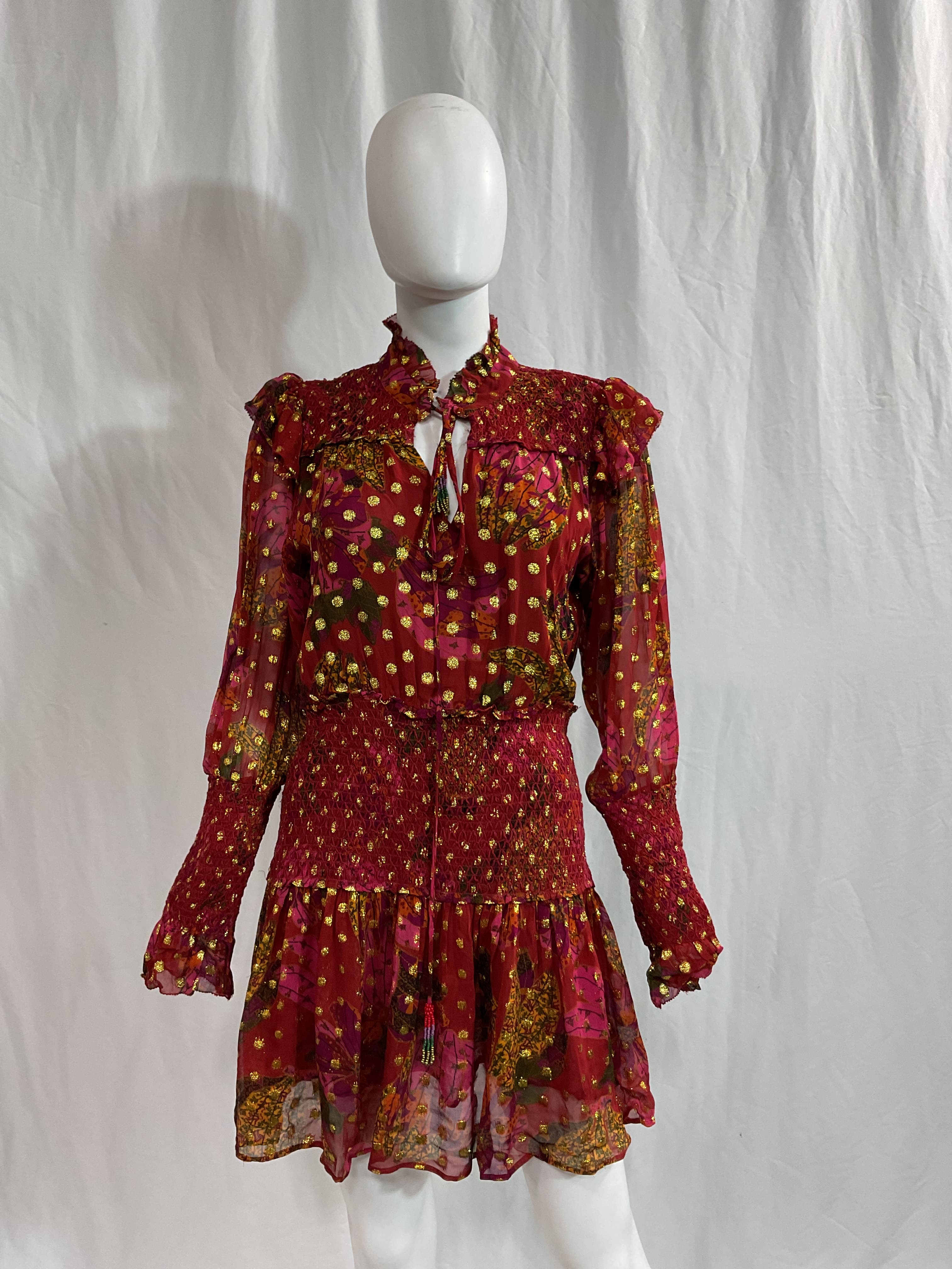 Banana Flowers Smocked Mini Dress - Image 4