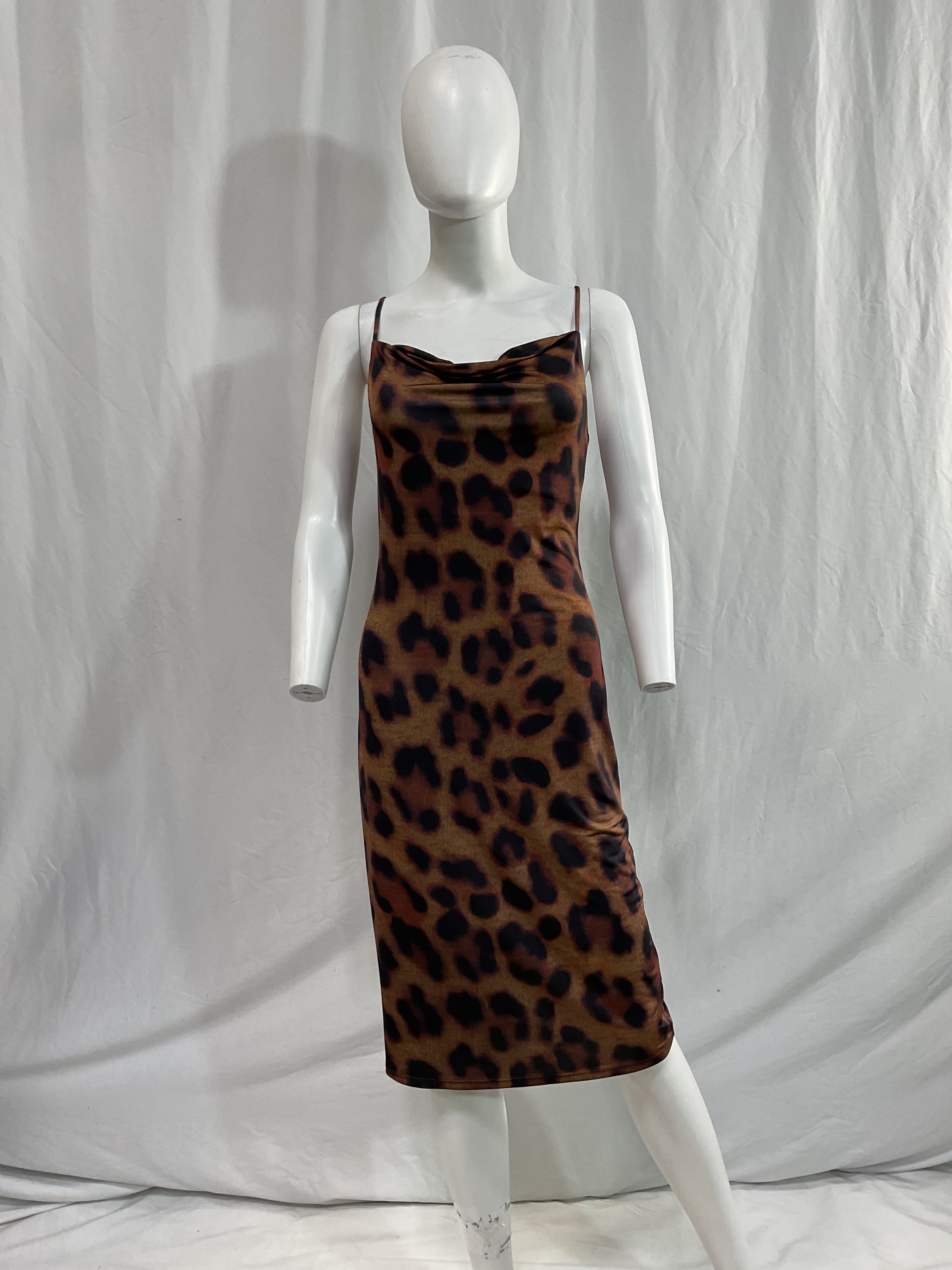 Tami Draped Leopard-Print Stretch-Jersey Midi Dress - Image 2