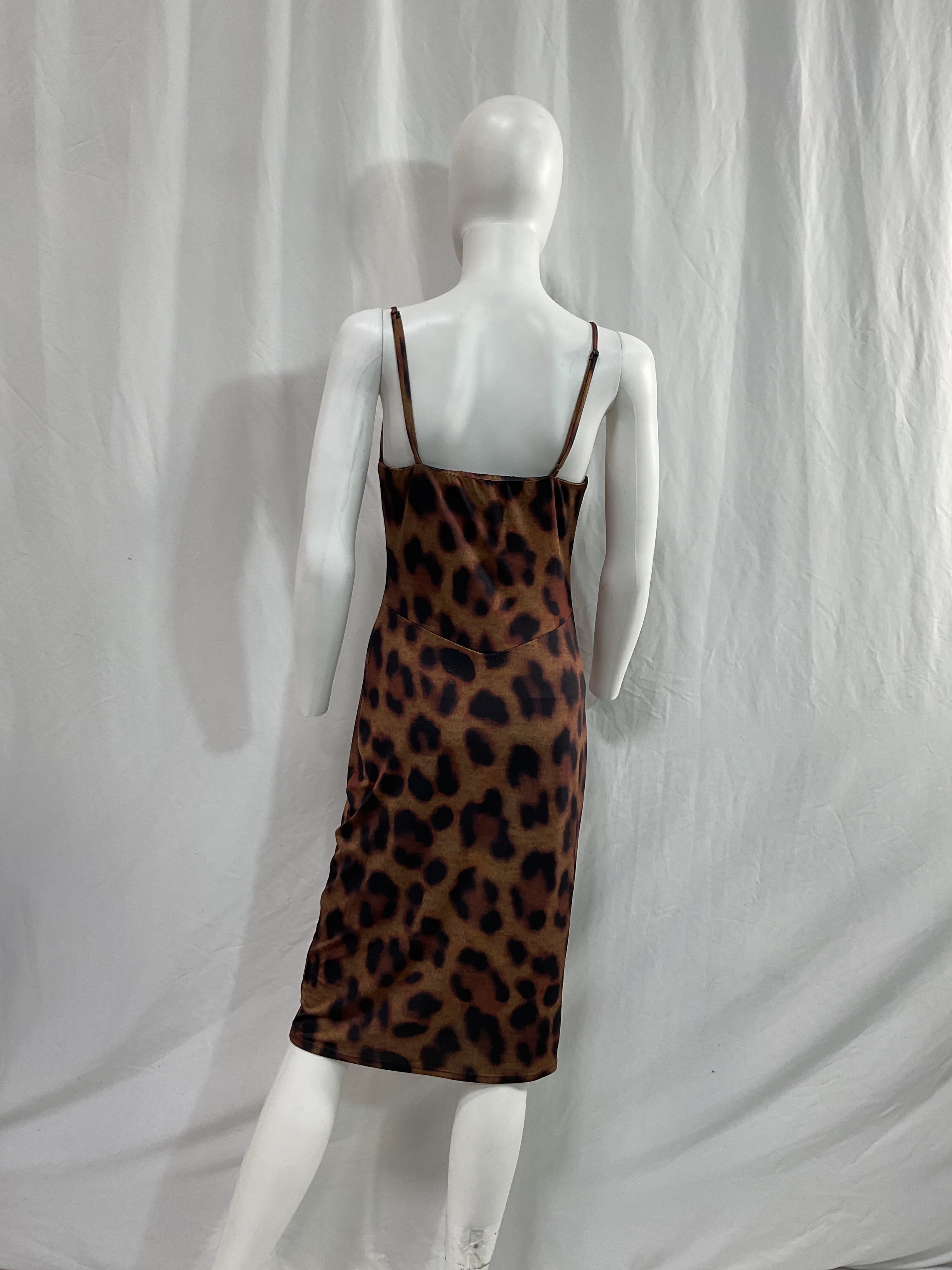 Tami Draped Leopard-Print Stretch-Jersey Midi Dress - Image 3