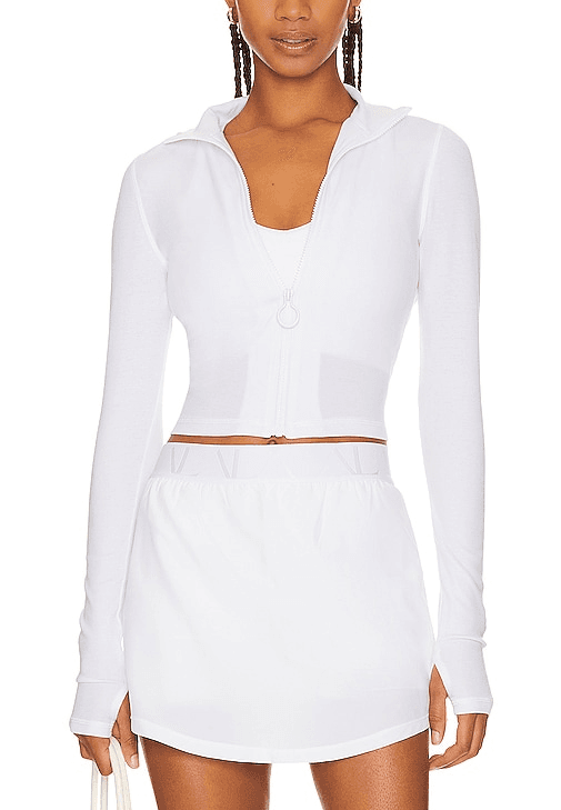 Rise Zip Up Jacket In White - Image 1