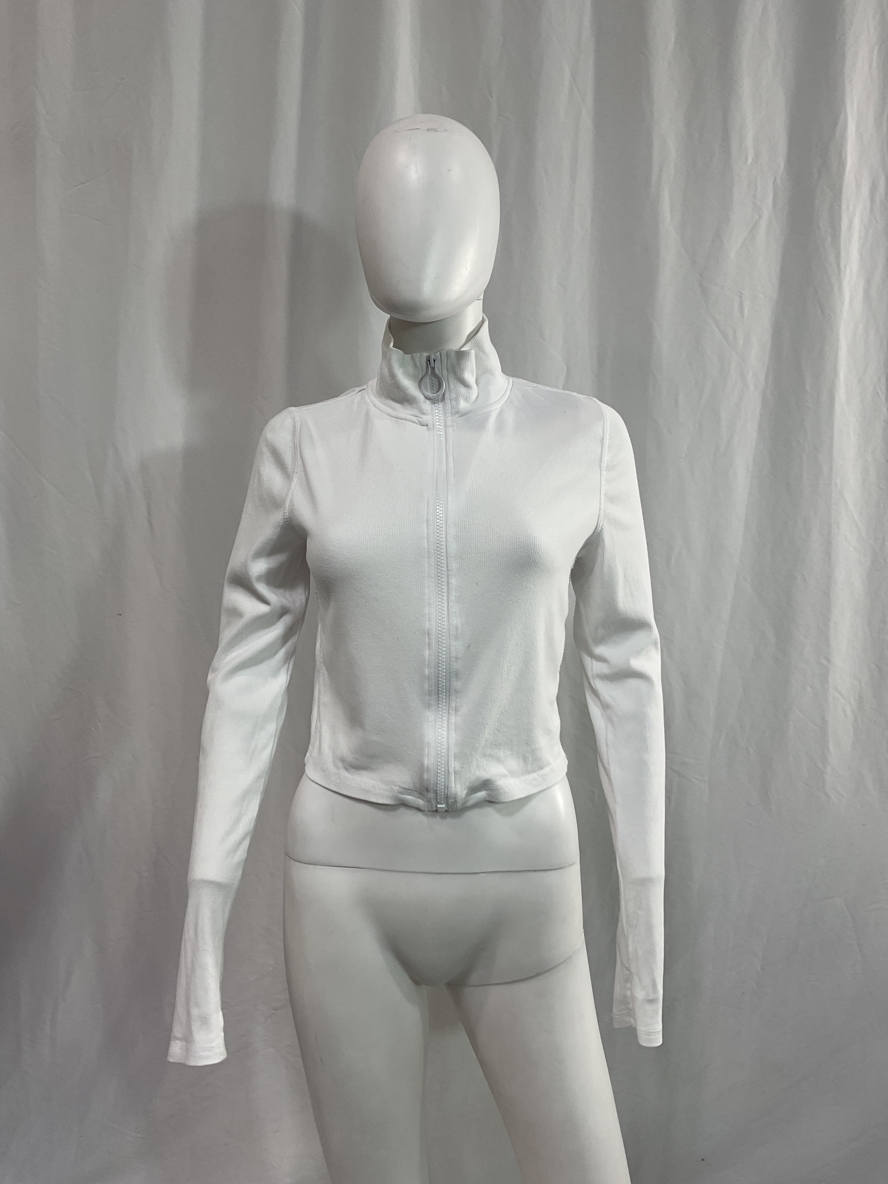 Rise Zip Up Jacket In White - Image 4
