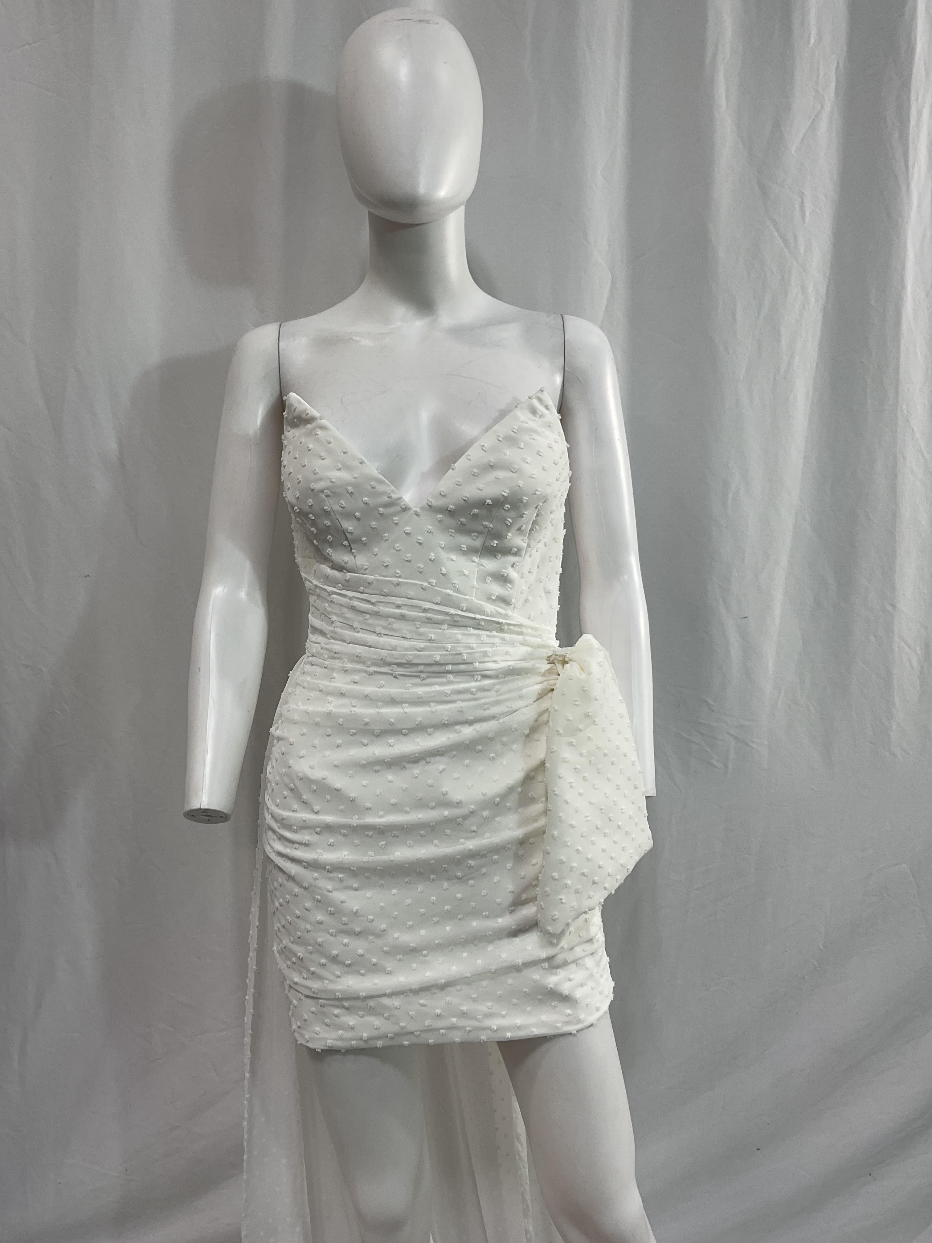 Eden Rock Mini Dress In Ivory - Image 4