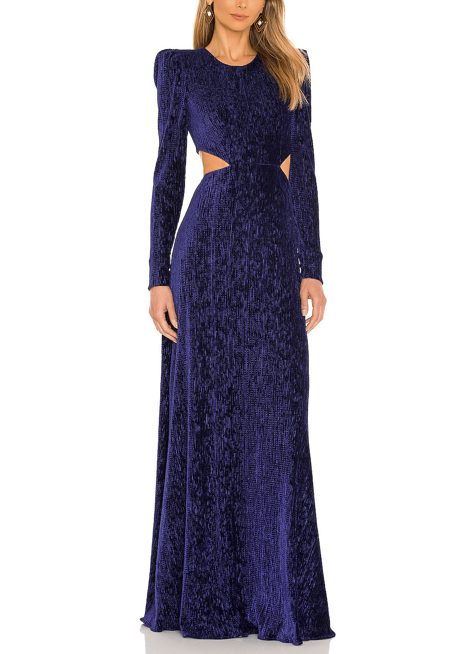 Textured Velvet Cutout Gown - Image 1