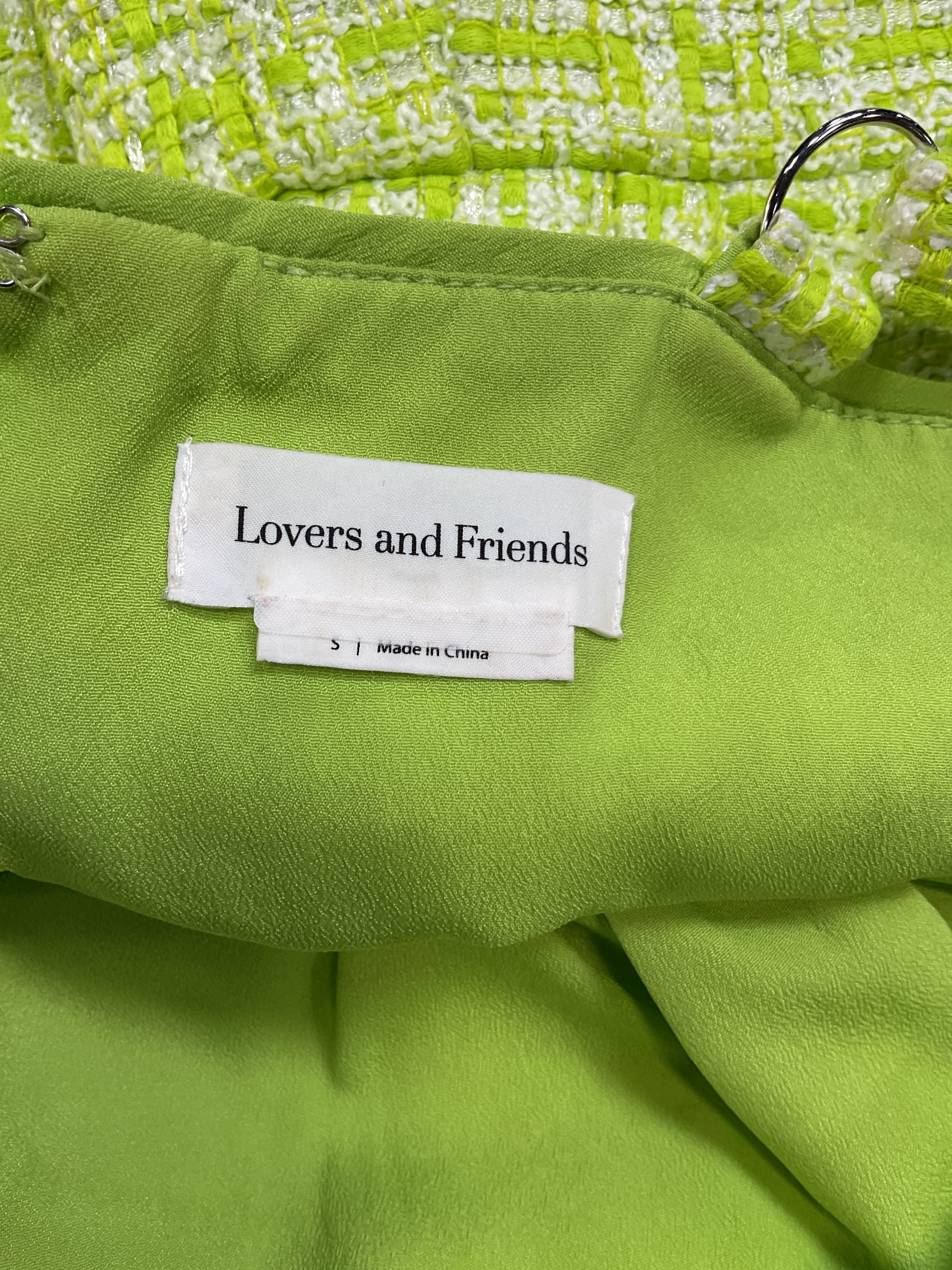 Avignon Mini Dress In Lime Green Tweed - Image 2